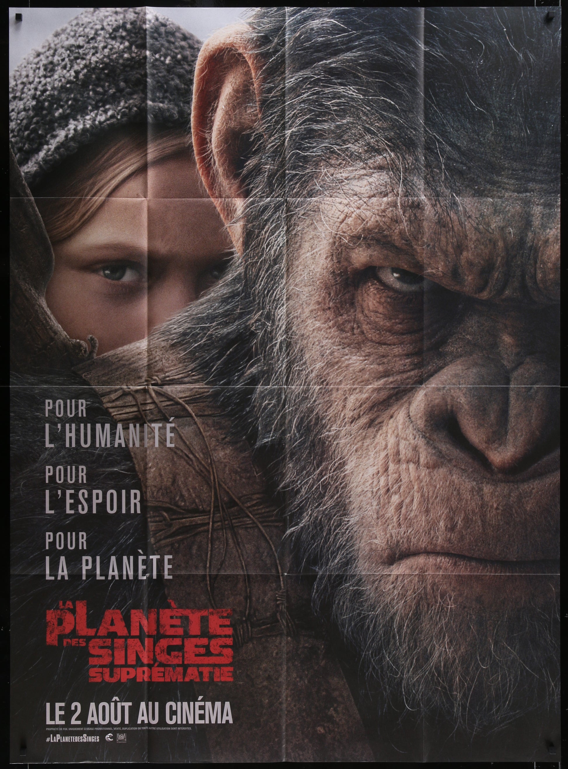 War For The Planet Of The Apes (2017) Original French One Panel Movie Poster