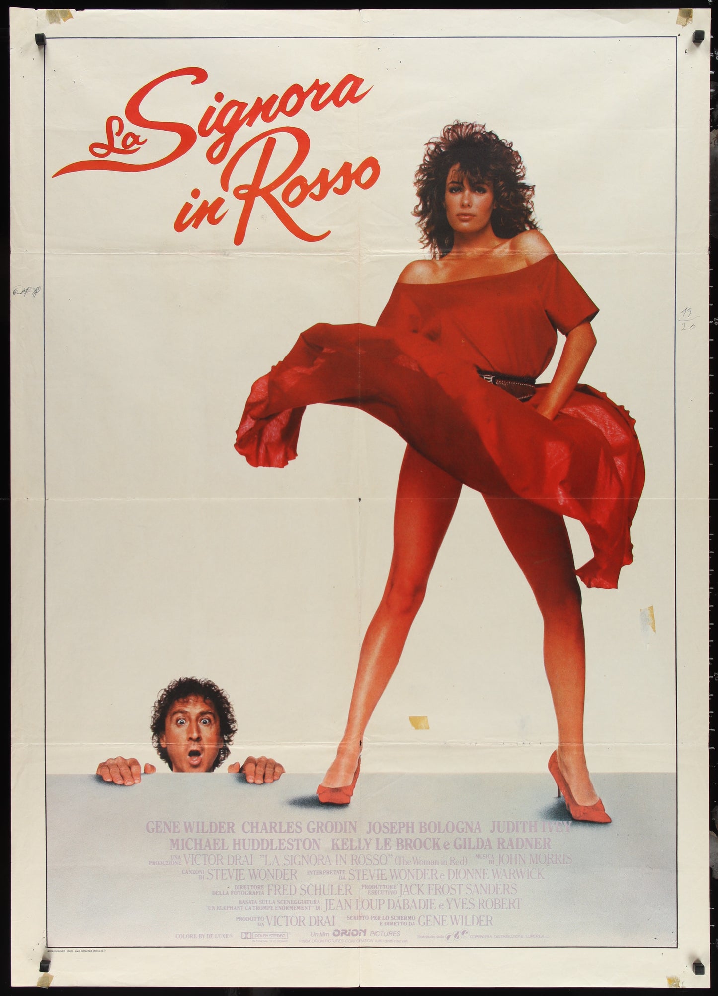 The Woman In Red (1984) Original Italian One Panel Movie Poster