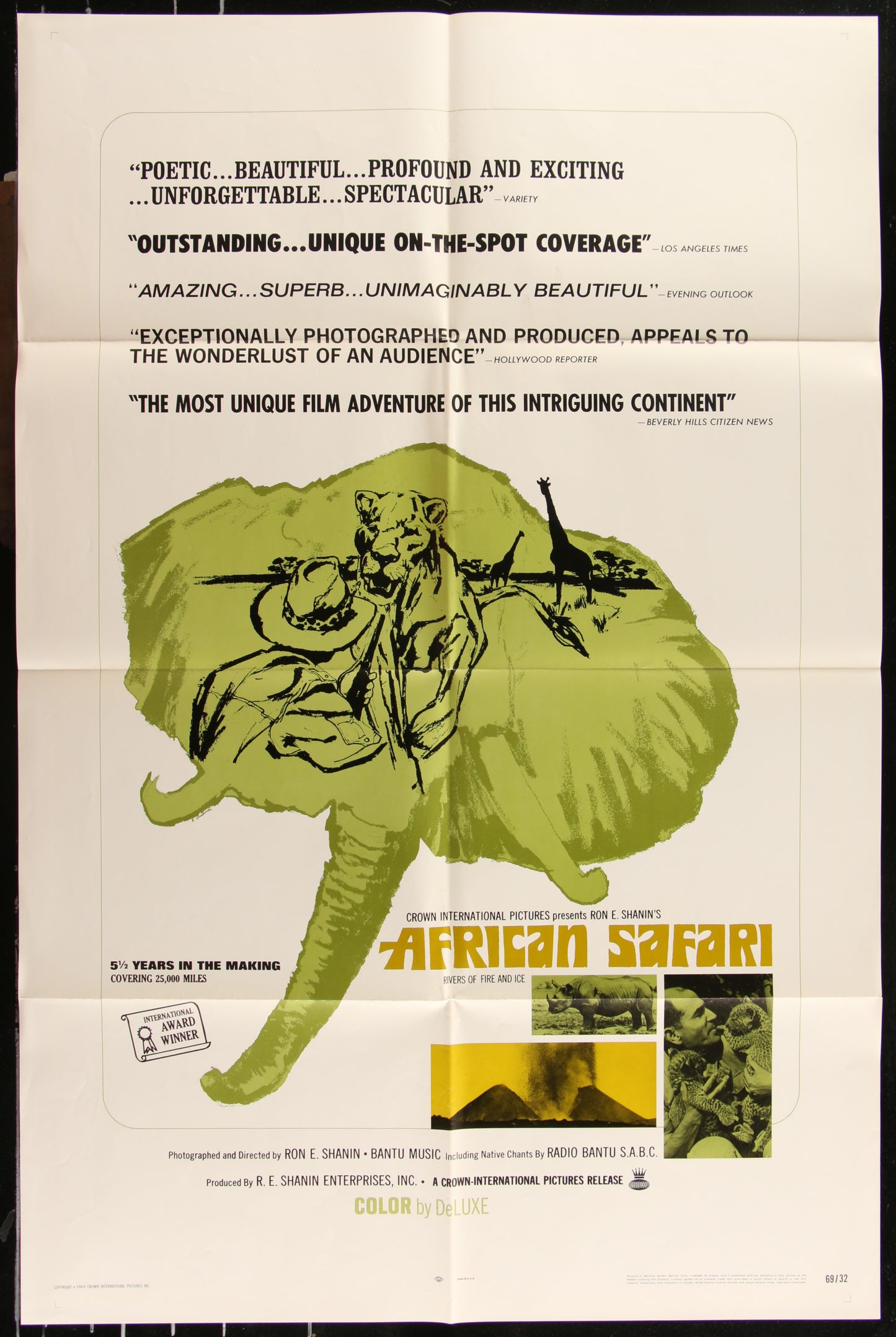 African Safari (1969) Original US One Sheet Movie Poster