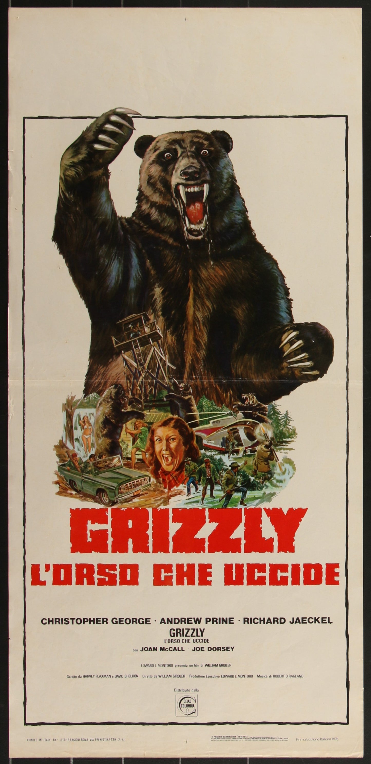 Grizzly (1976) Original Italian Locandina Movie Poster