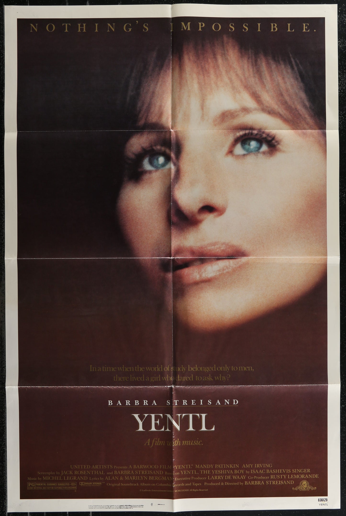 Yentl (1983) Original US One Sheet Movie Poster 27 x 41
