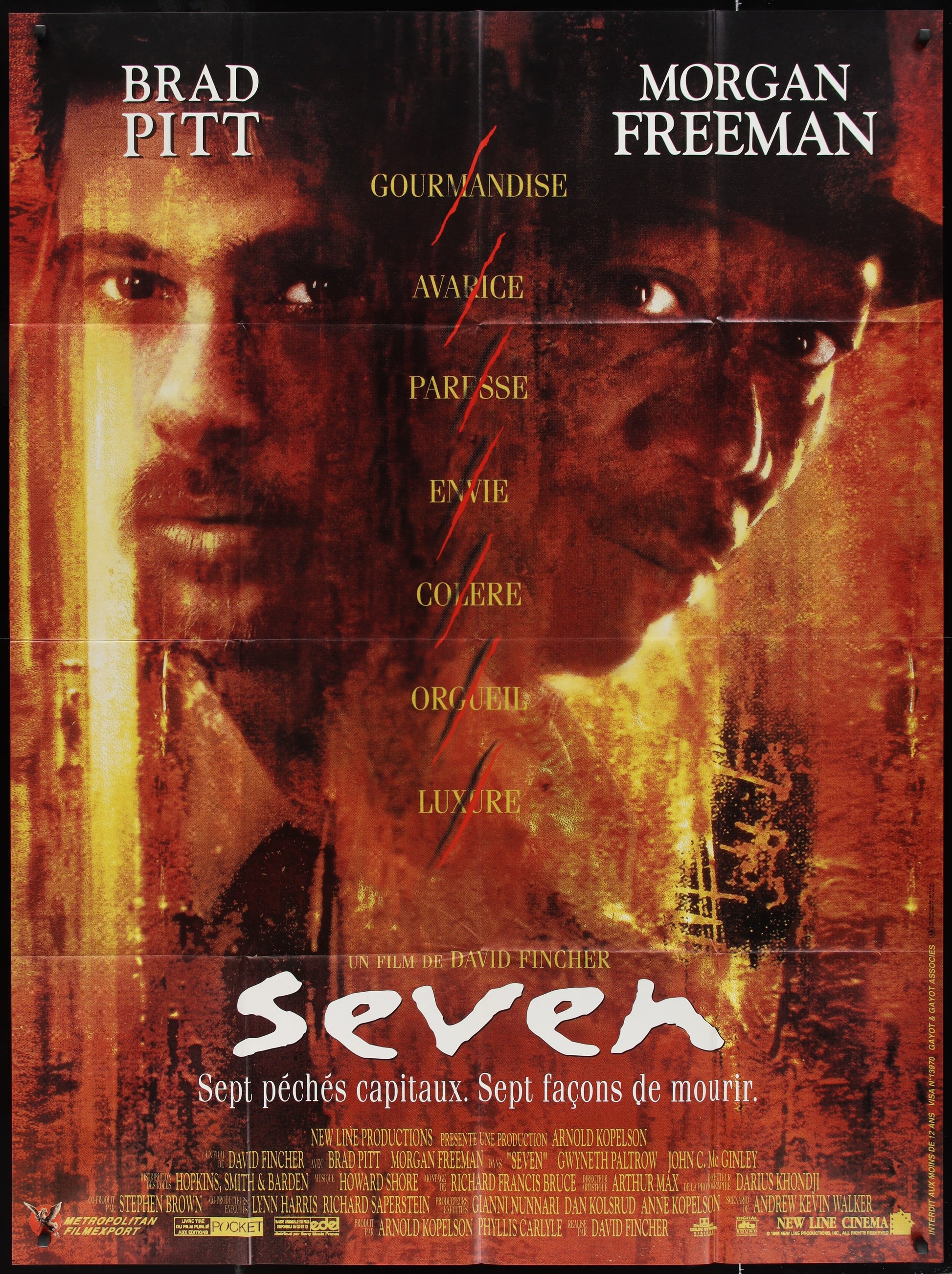 Seven (1995) Original French One Panel Movie Poster