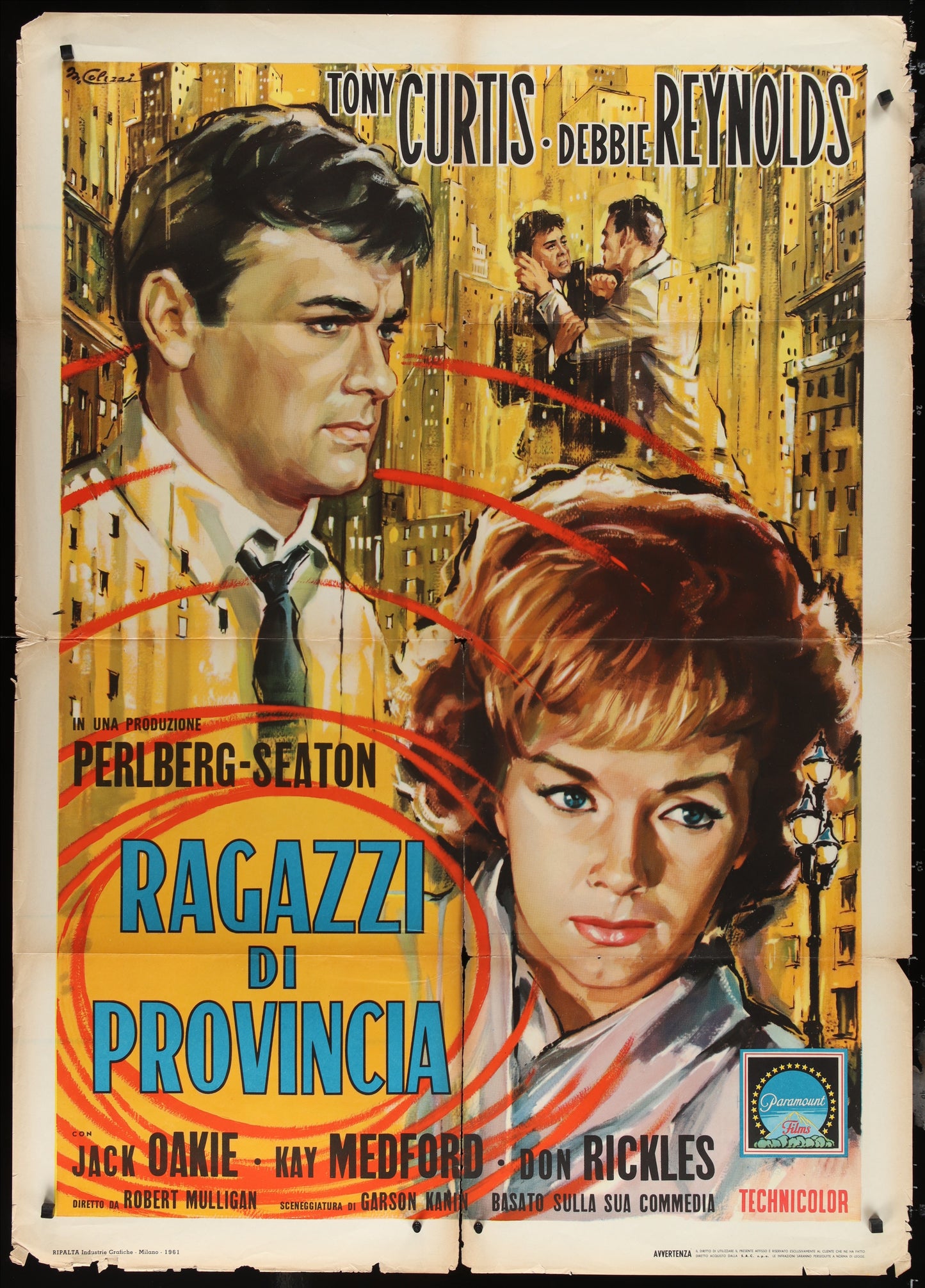 The Rat Race (1960) Original Italian One Panel Movie Poster