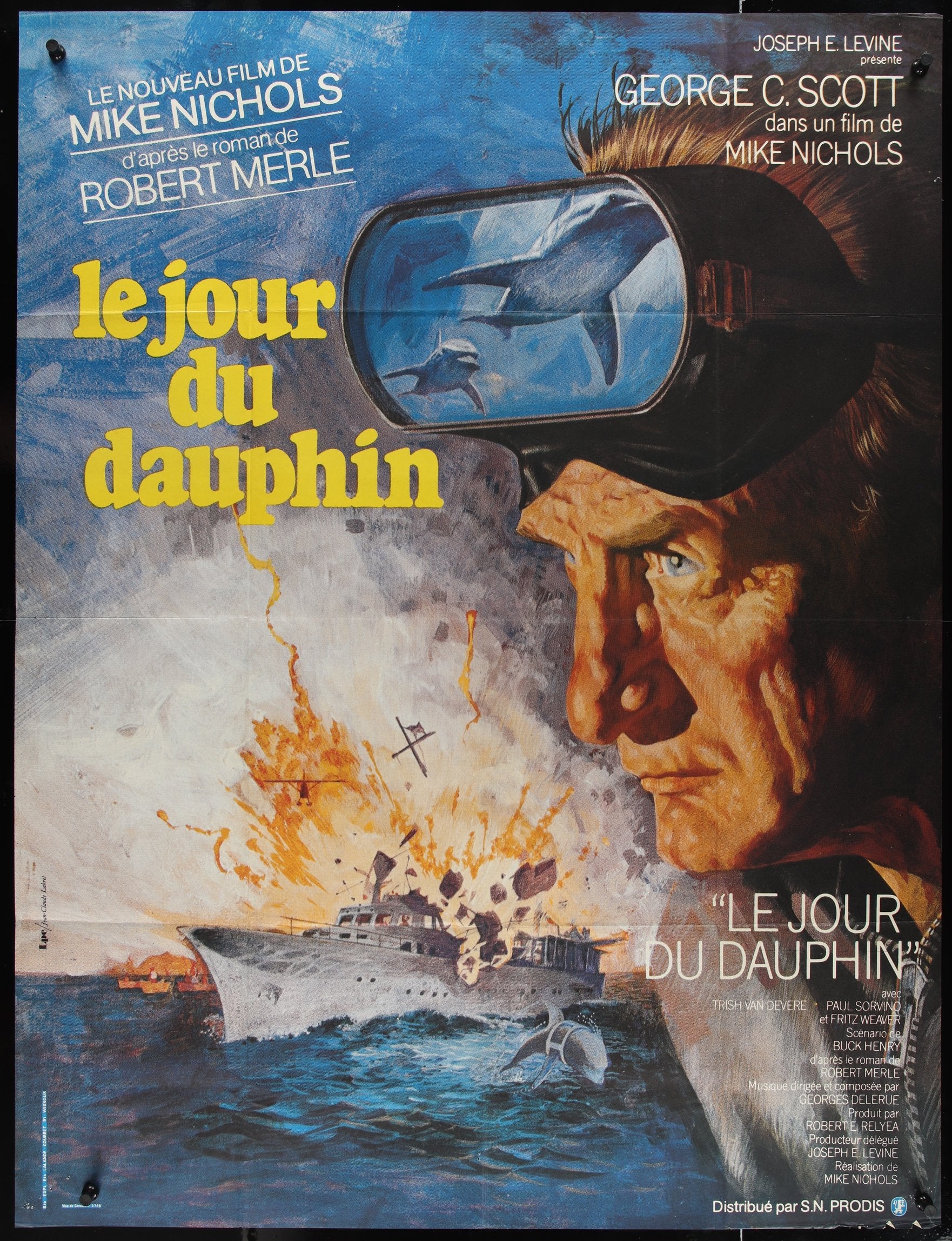 The Day Of The Dolphin (1973) Original French Grande Movie Poster