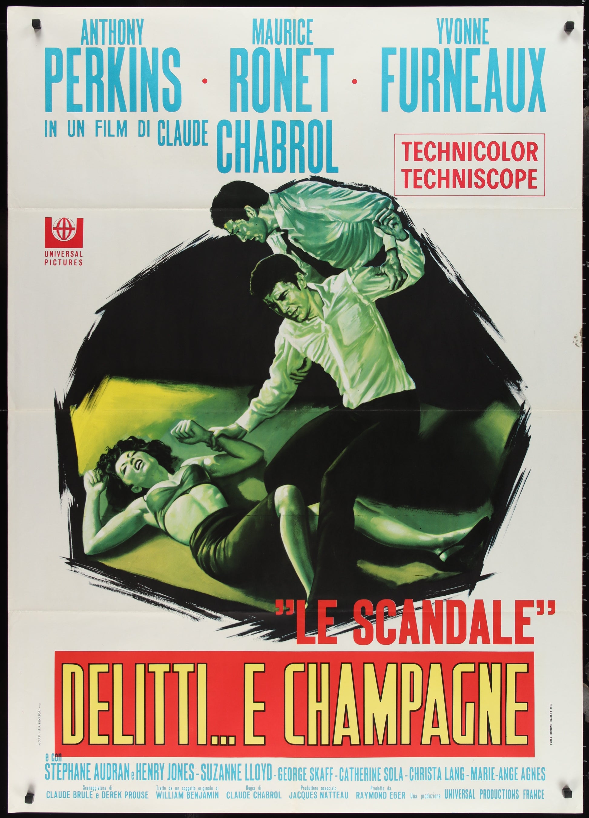 The Champagne Murders (1967) Original Italian One Panel Movie Poster