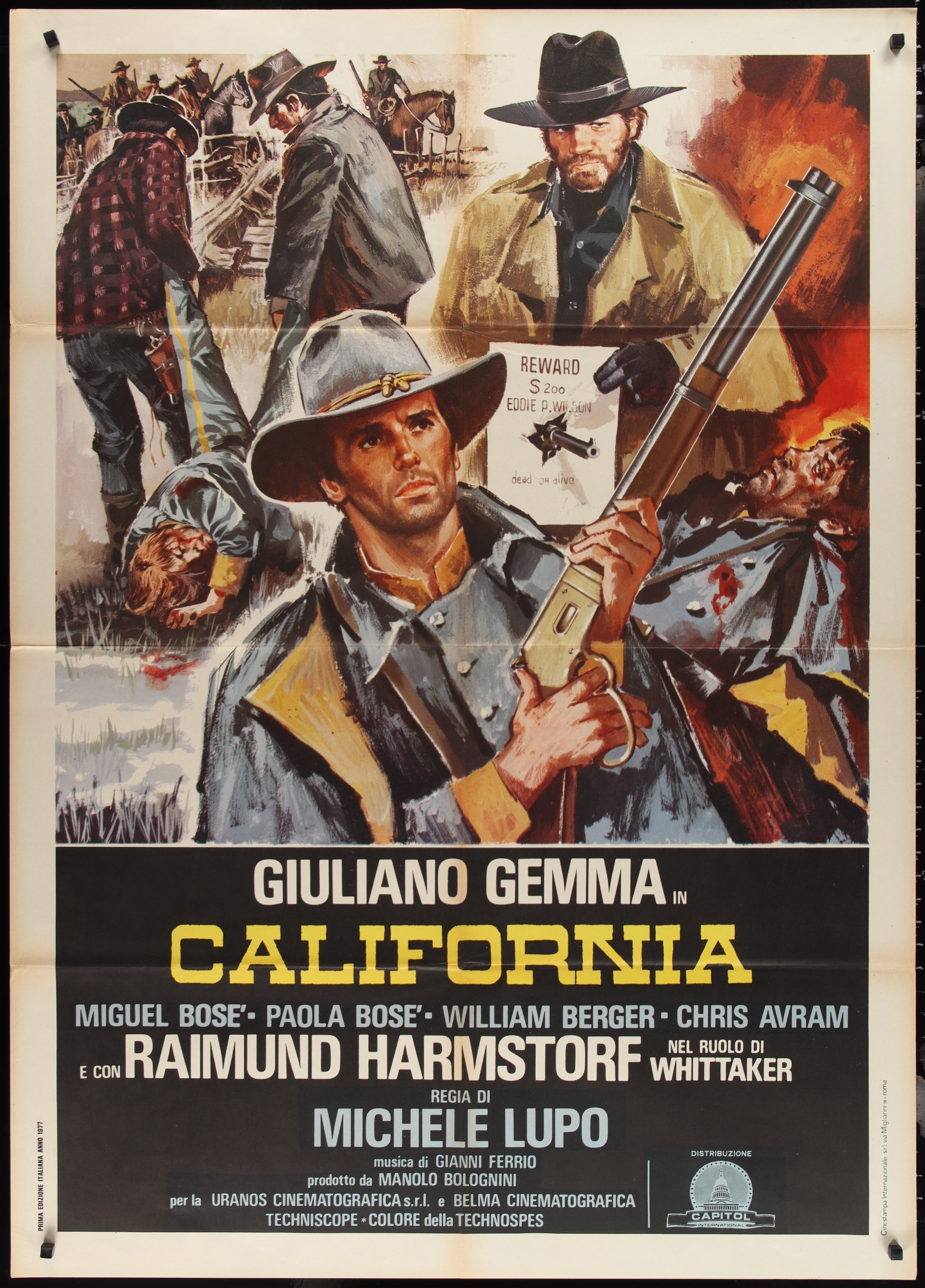 California (1977) Original Italian One Panel Movie Poster