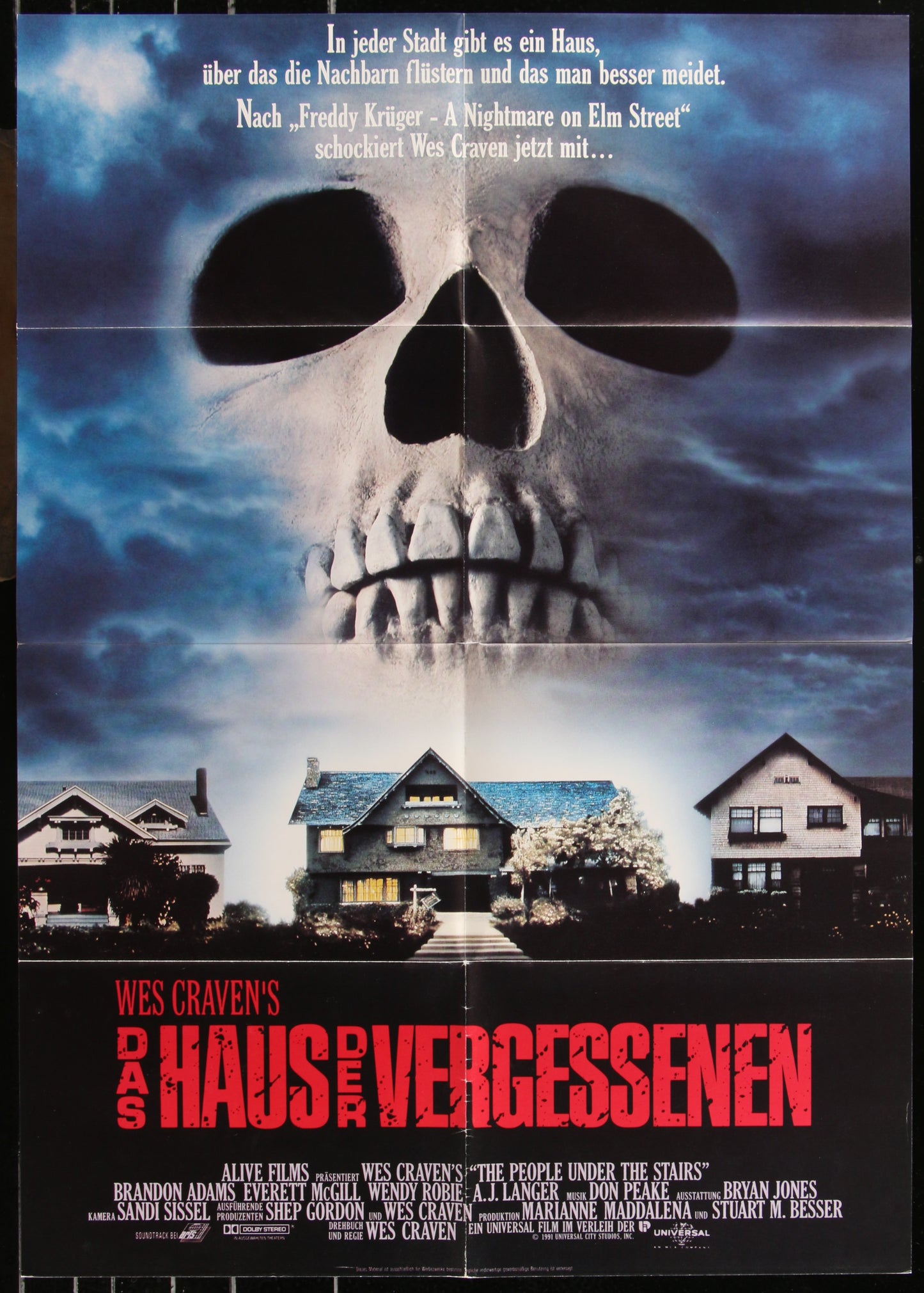 The People Under the Stairs (1992) Original German A1 Movie Poster