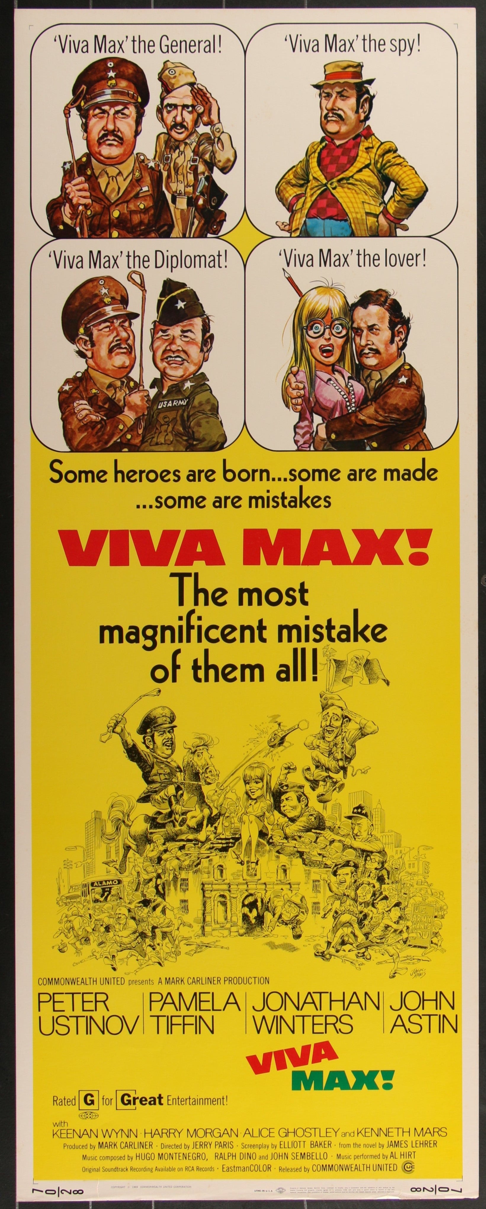 Viva Max (1969) Original US Insert Movie Poster