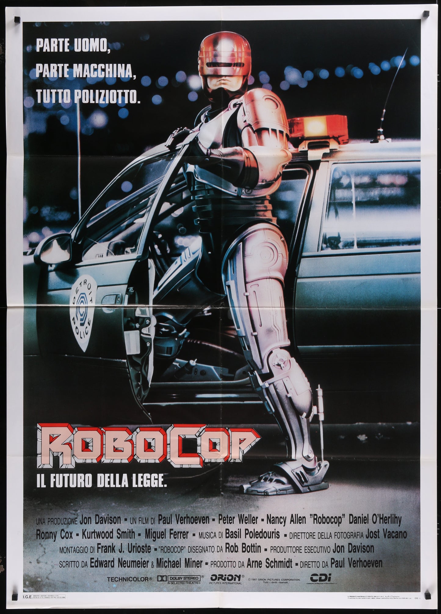 Robocop (1987) Original Italian One Panel Movie Poster