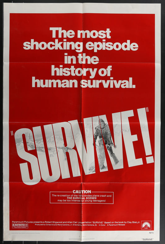 Survive (1976) Original US One Sheet Movie Poster