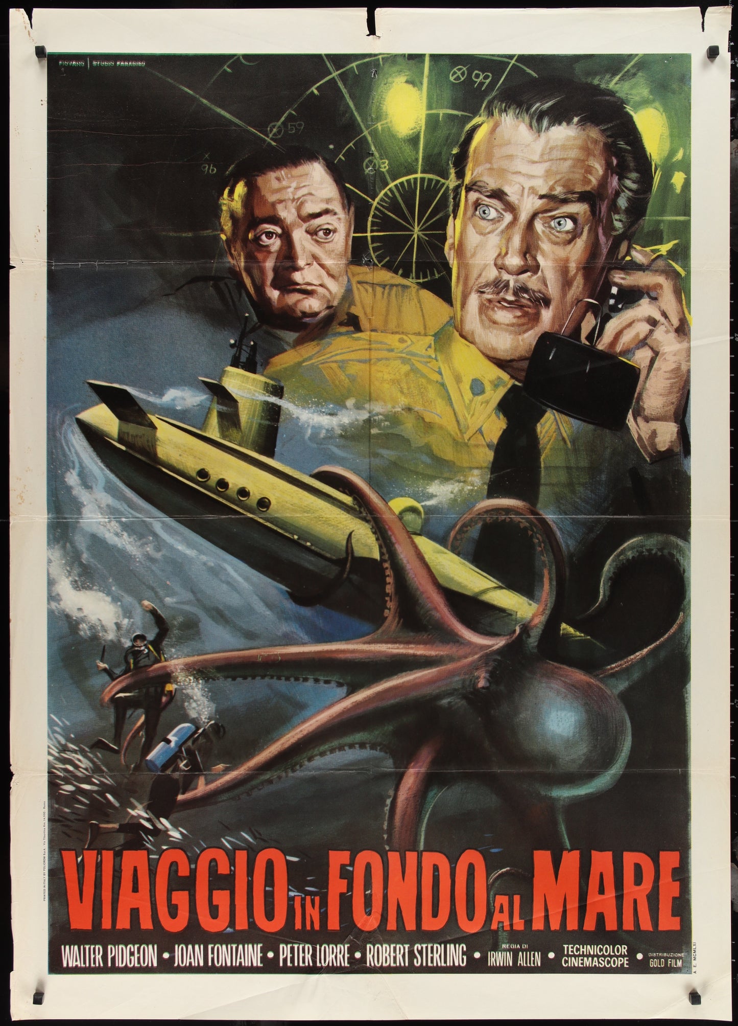 Voyage To The Bottom Of The Sea (1971 RR) Original Italian One Panel Movie Poster