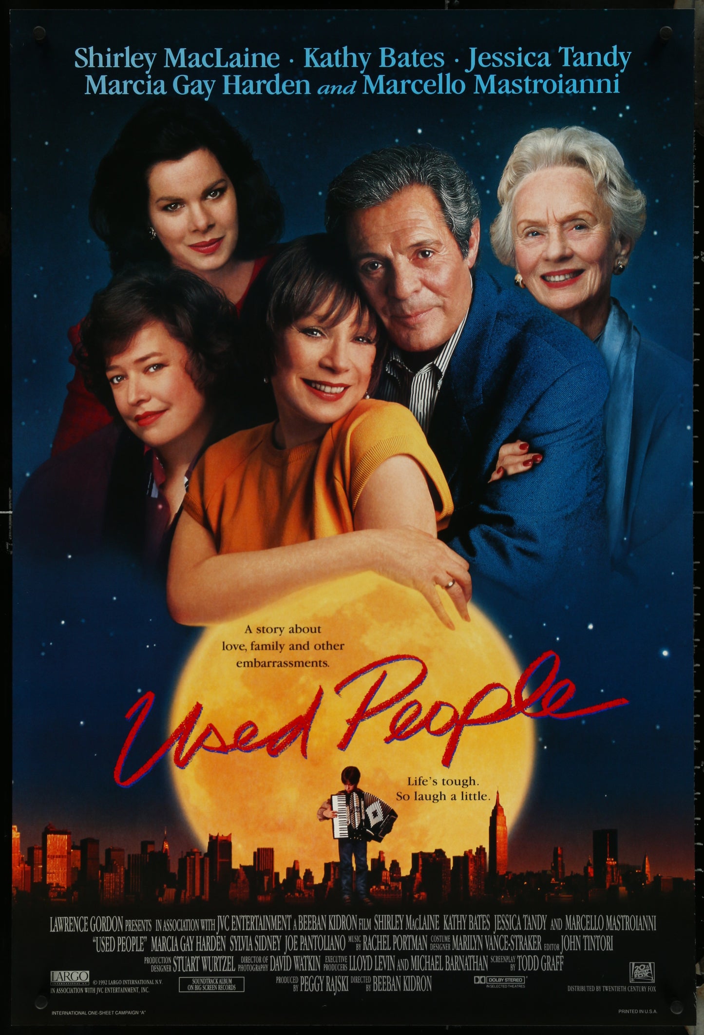 Used People (1992) Original US One Sheet Movie Poster 27x40