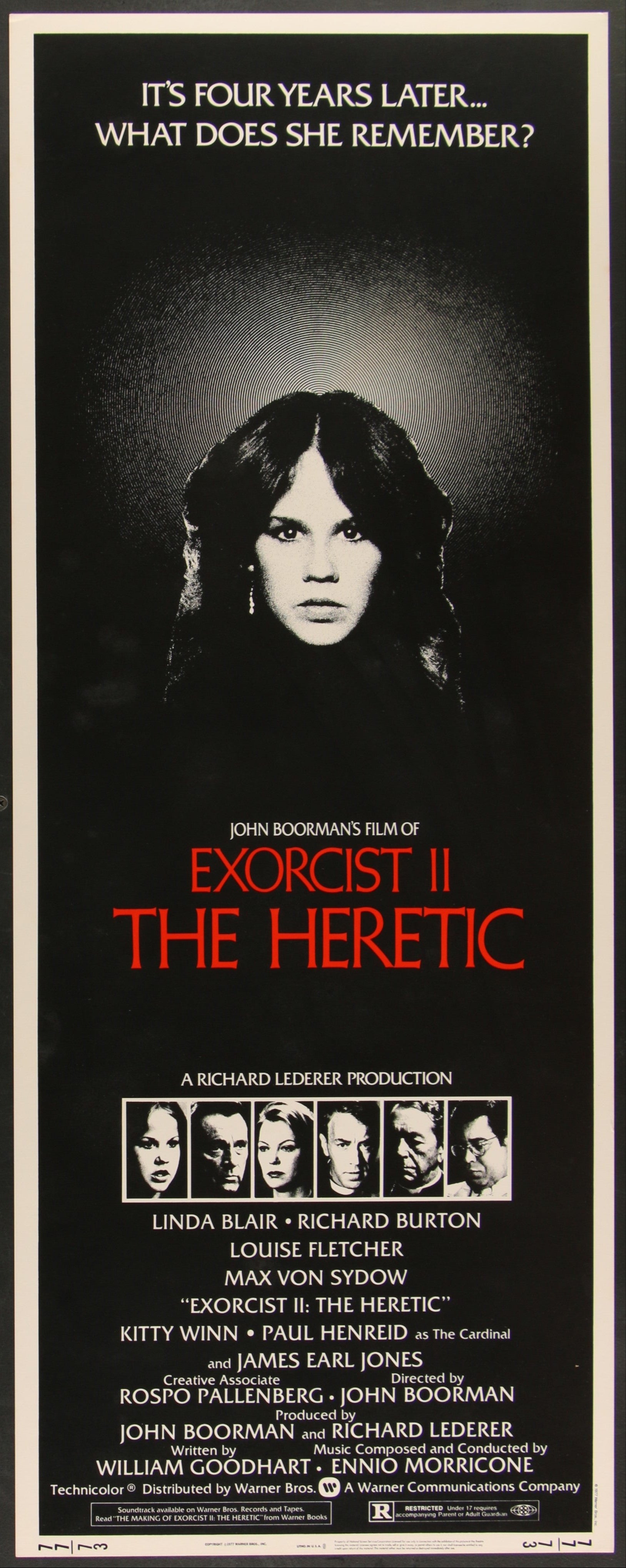 Exorcist II: The Heretic (1977) Original US Insert Movie Poster