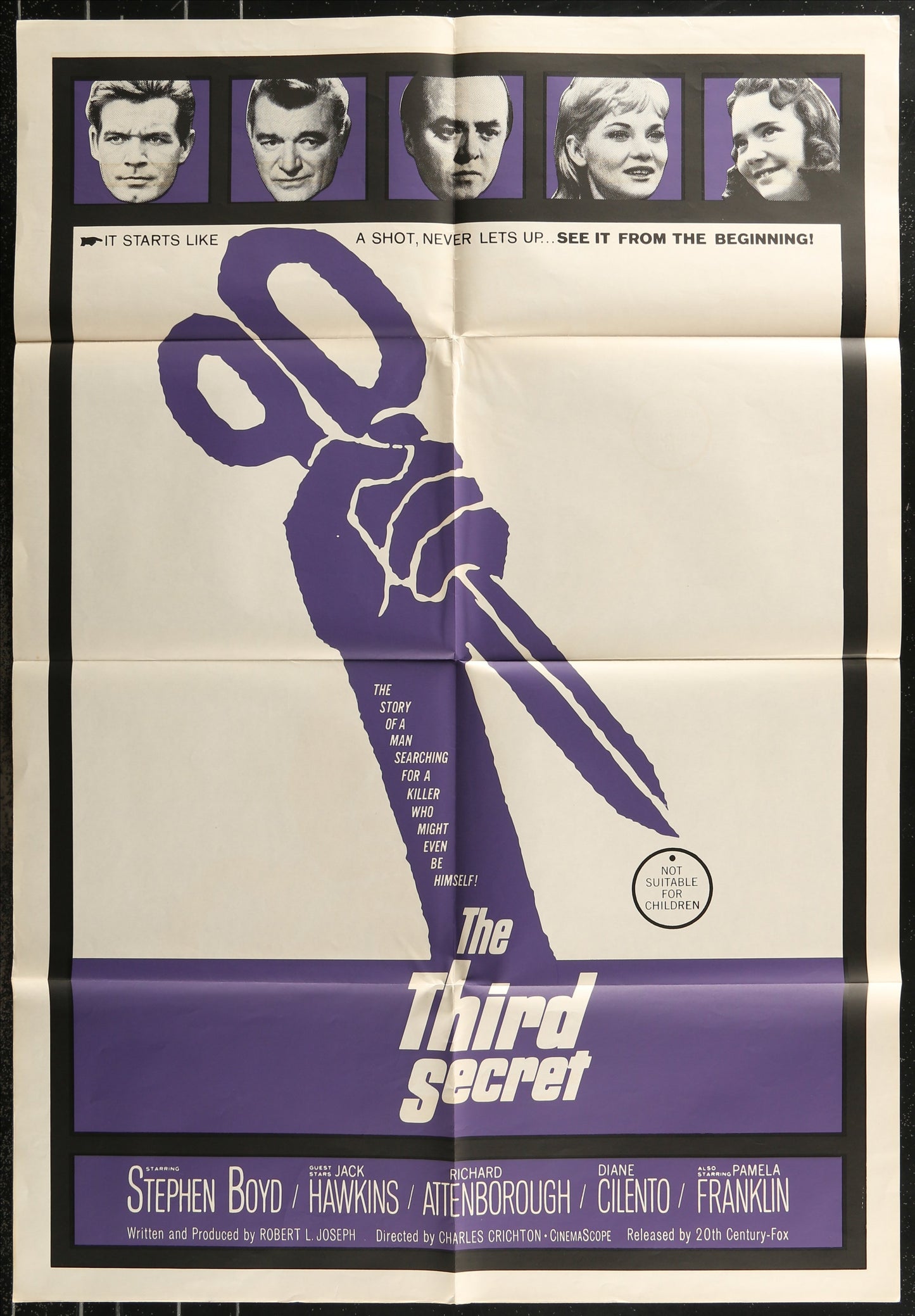 The Third Secret (1964) Original Australian One Sheet Movie Poster