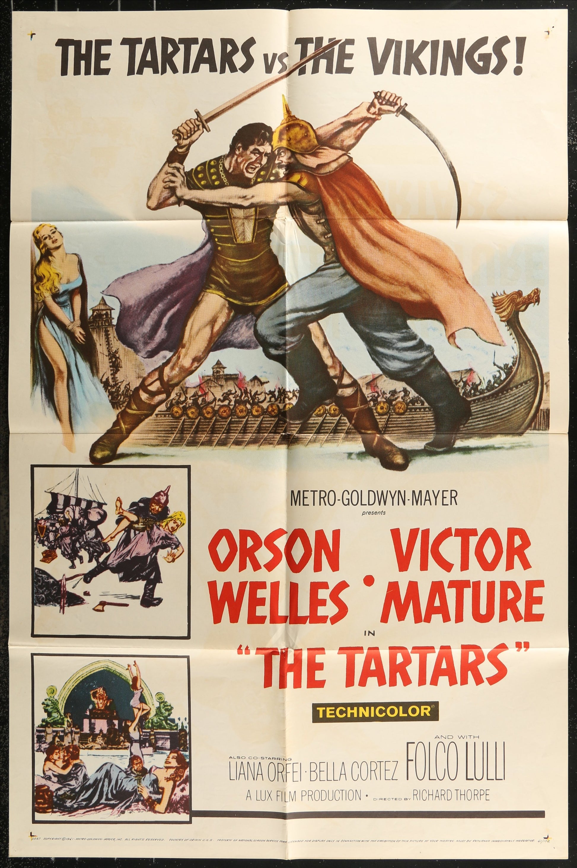 The Tartars (1961) Original US One Sheet Movie Poster