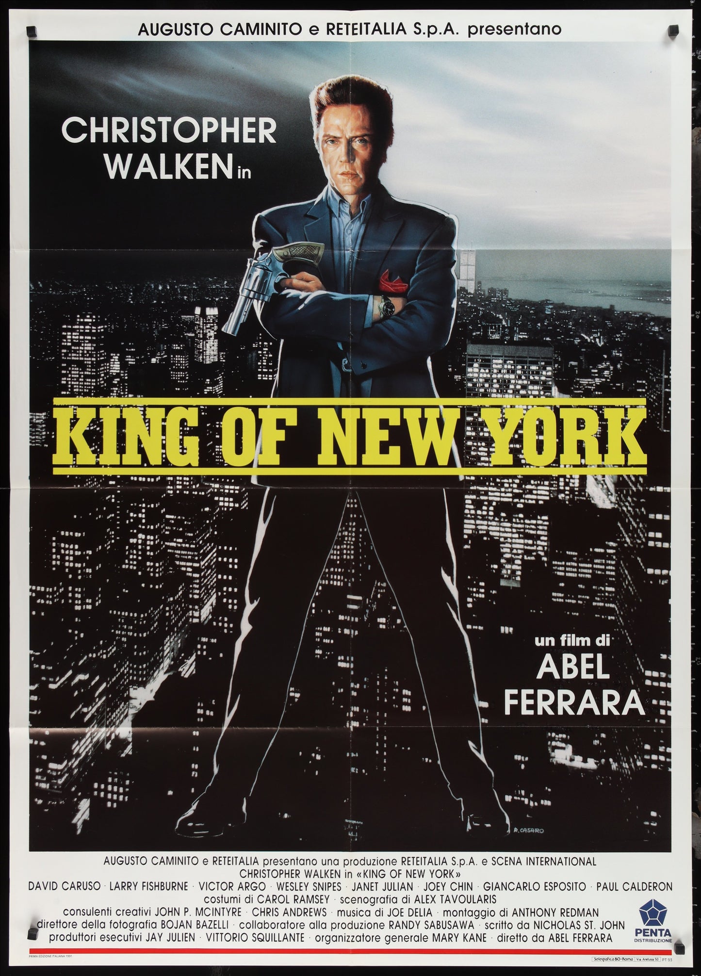 King Of New York (1991) Original Italian One Panel Movie Poster