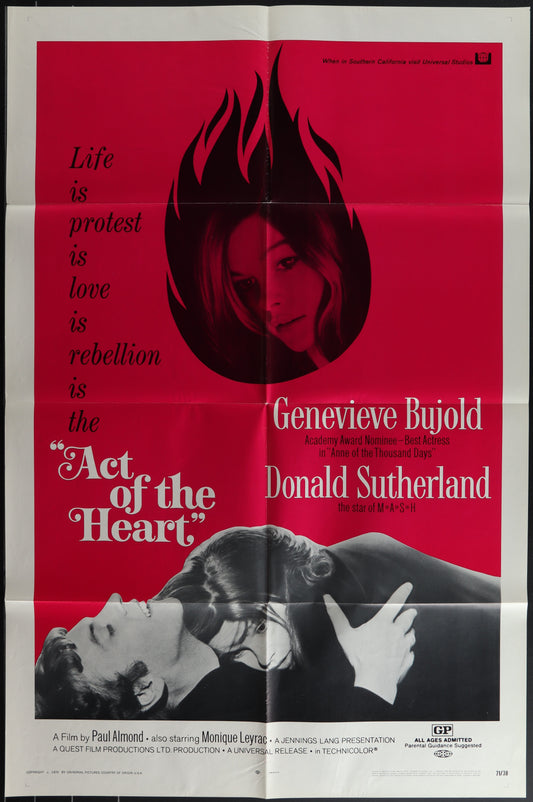 Act Of The Heart (1971) Original US One Sheet Movie Poster