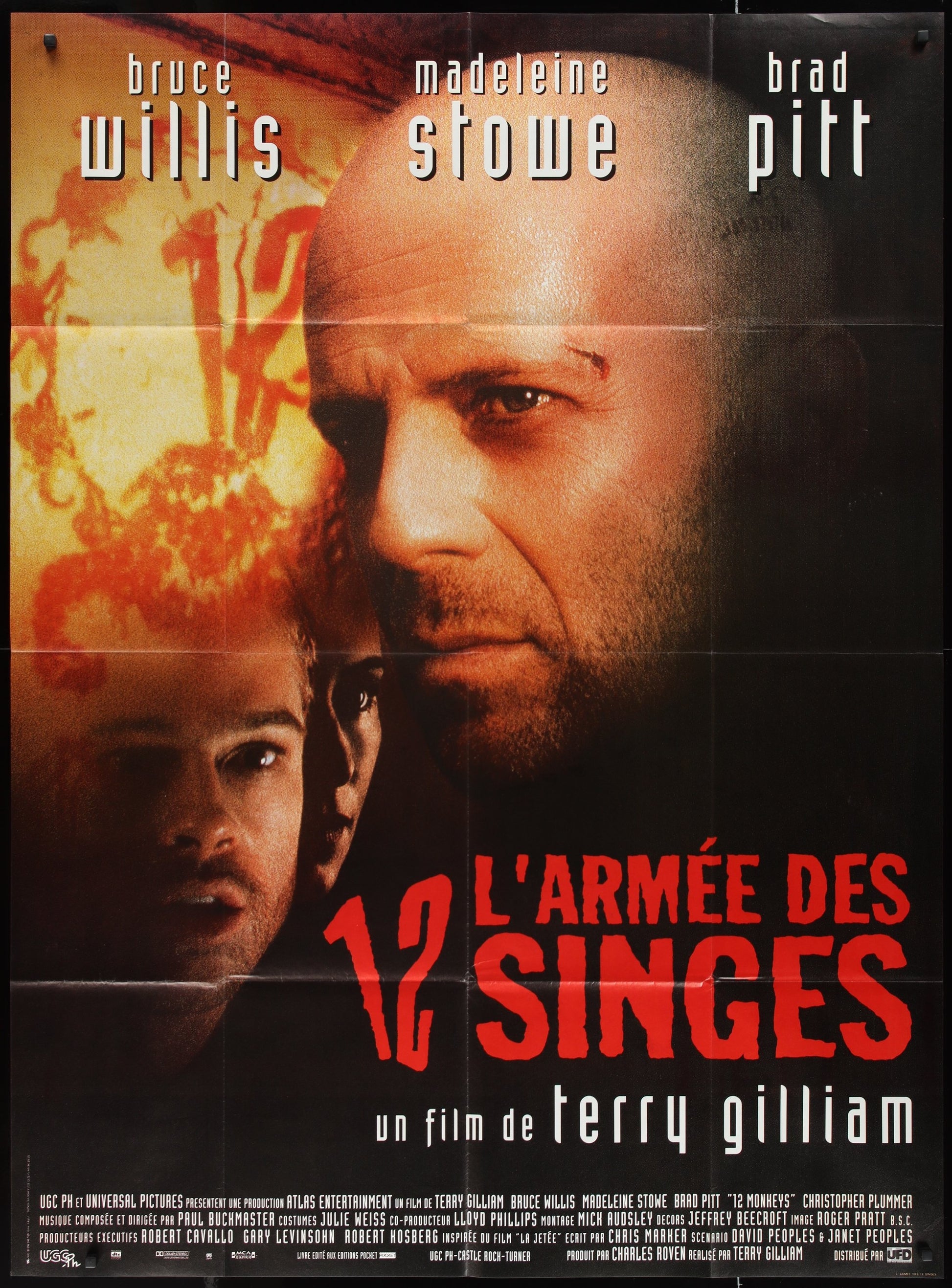 12 Monkeys (1995) Original French Grande Movie Poster