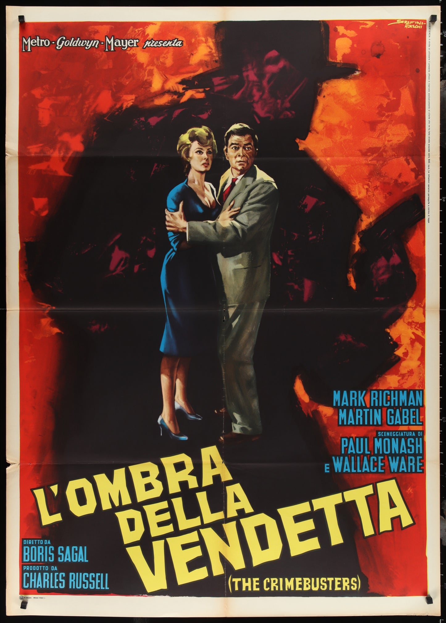 The Crimebusters (1961) Original Italian One Panel Movie Poster