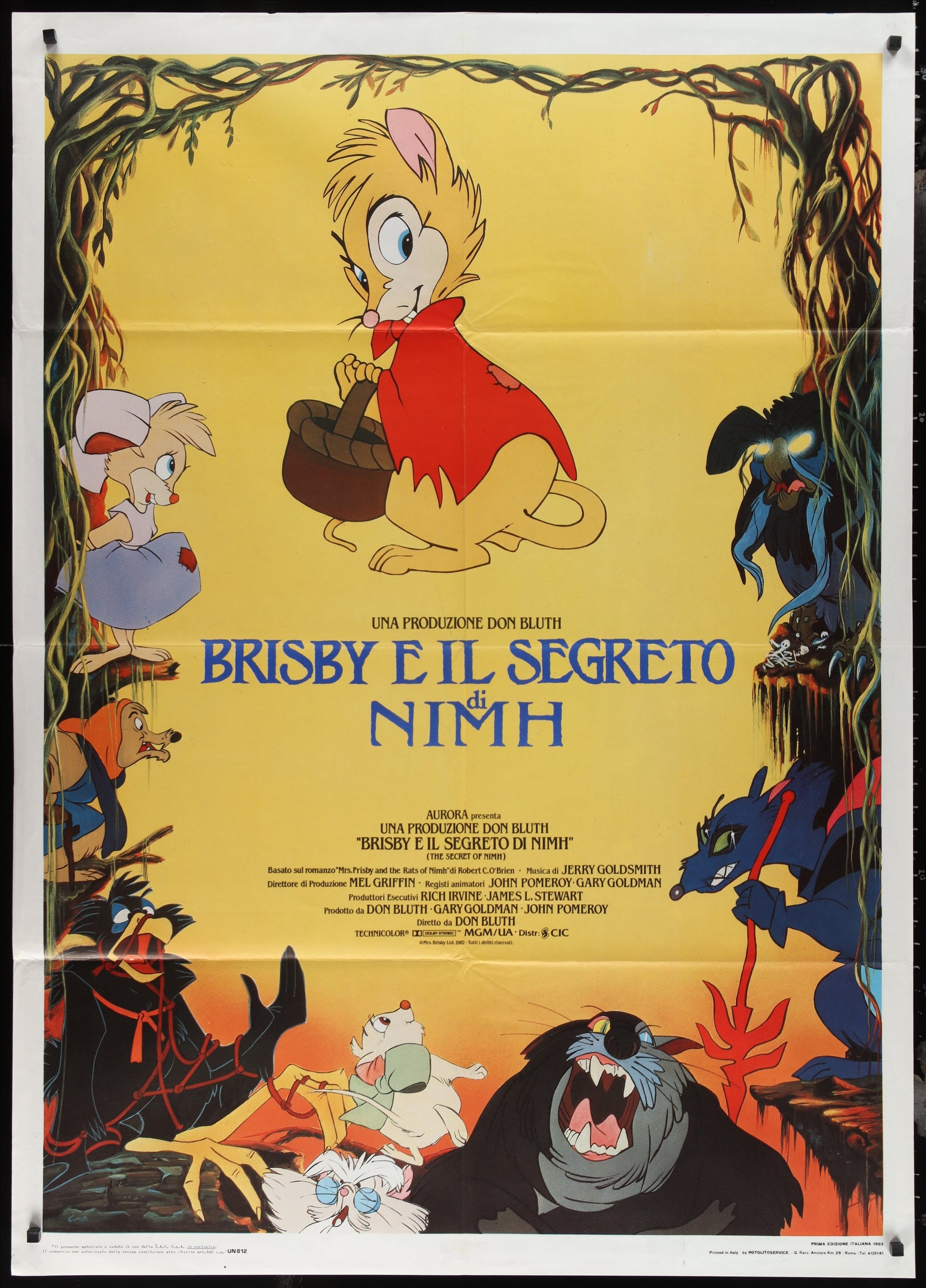 The Secret Of NIMH (1982) Original Italian One Panel Movie Poster