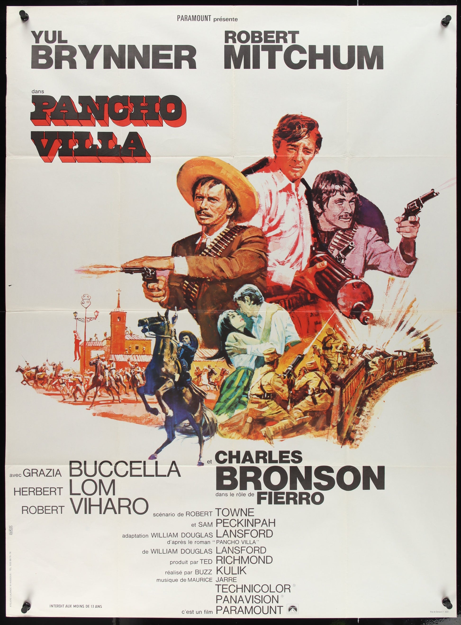 Pancho Villa (1968) Original French Grande Movie Poster