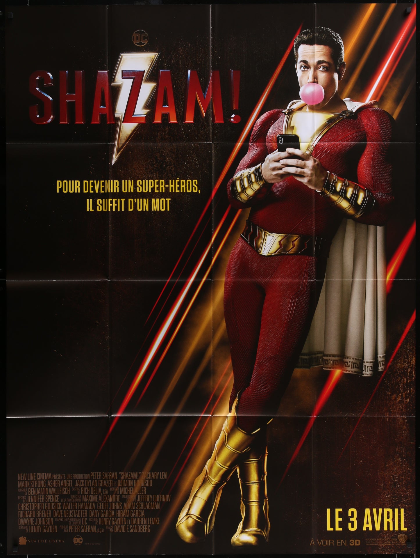 Shazam (2019) Original French One Panel Movie Poster