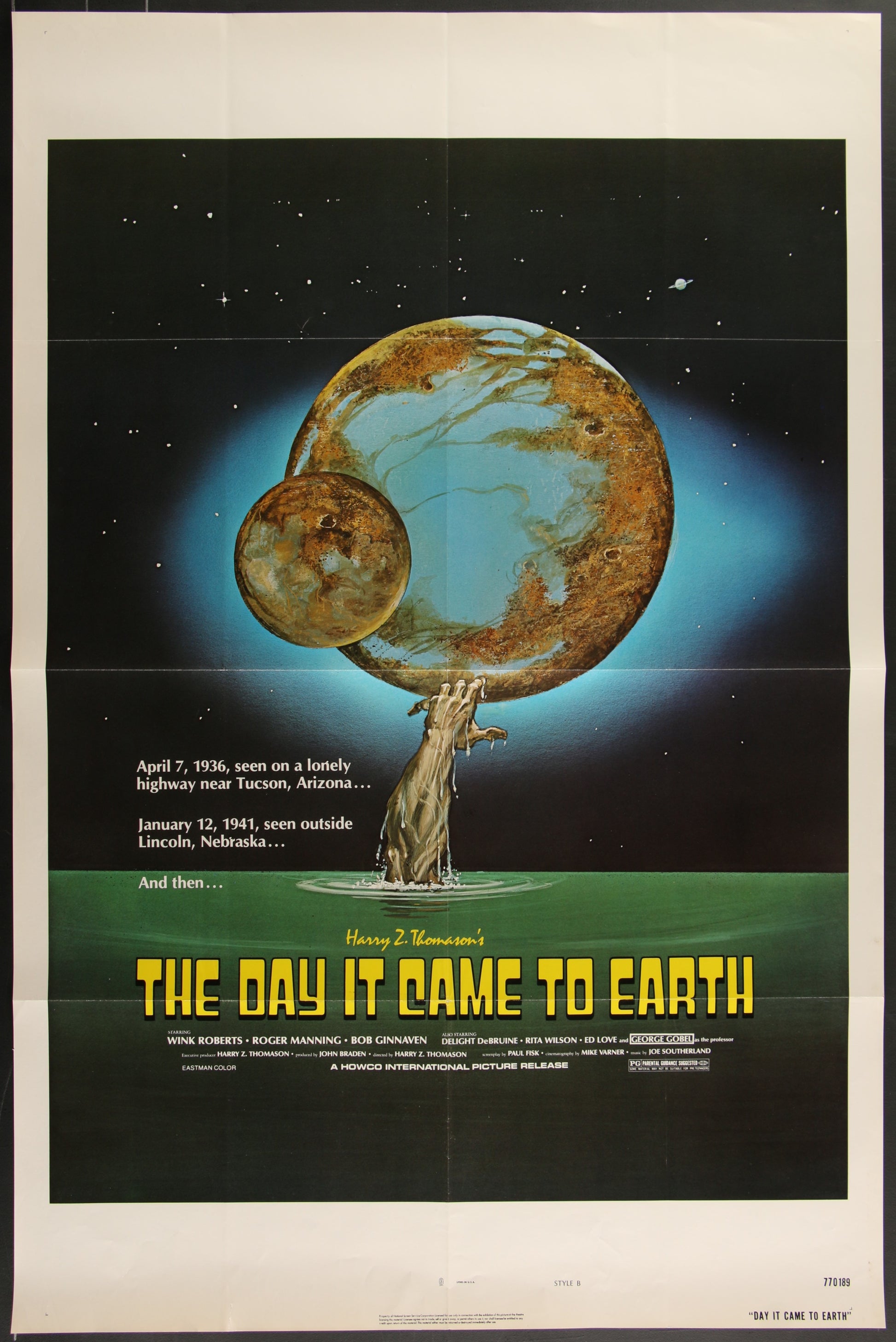 The Day It Came To Earth (1977) Original US One Sheet Movie Poster