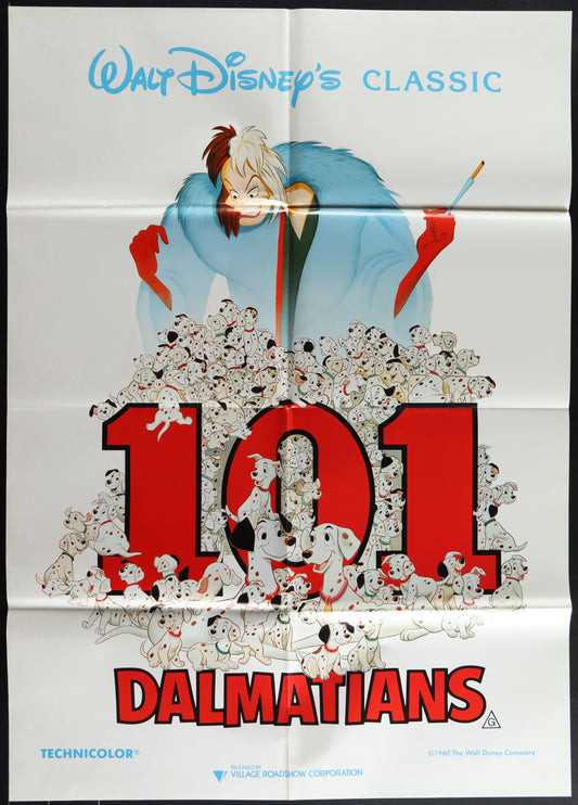 101 Dalmatians (1988 RR) Original Australian One Sheet Movie Poster