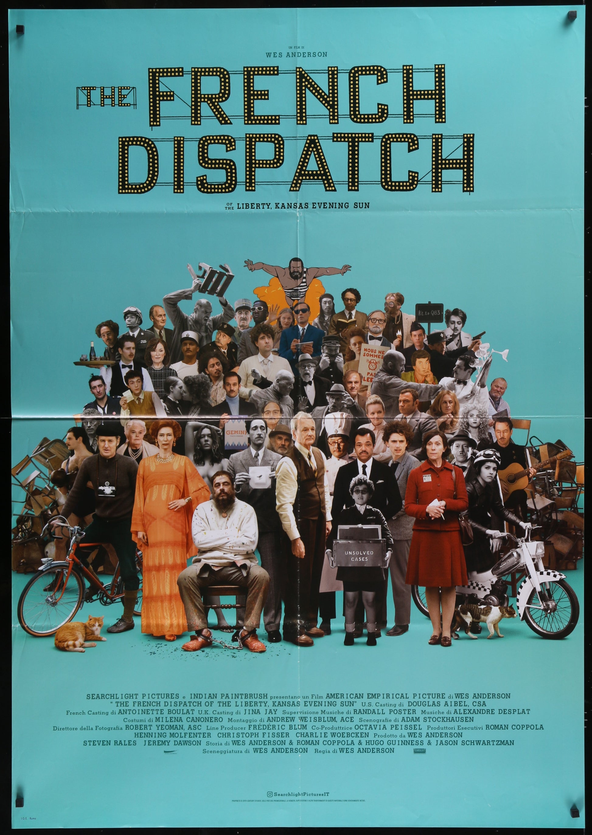 The French Dispatch (2021) Original Italian One Panel Movie Poster