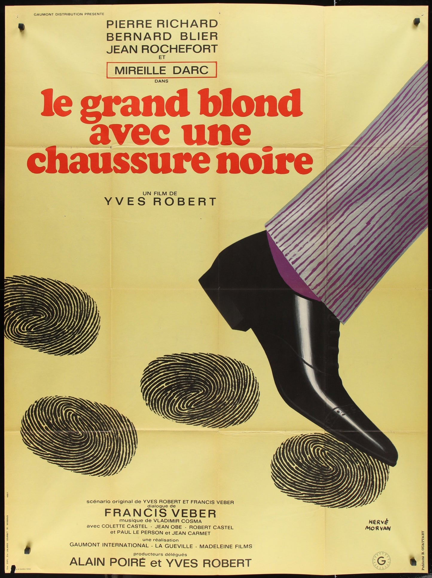 The Tall Blond Man With One Black Shoe (1972) Original French Grande Movie Poster