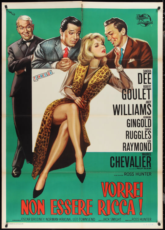 I'd Rather Be Rich (1964) Original Italian One Panel Movie Poster