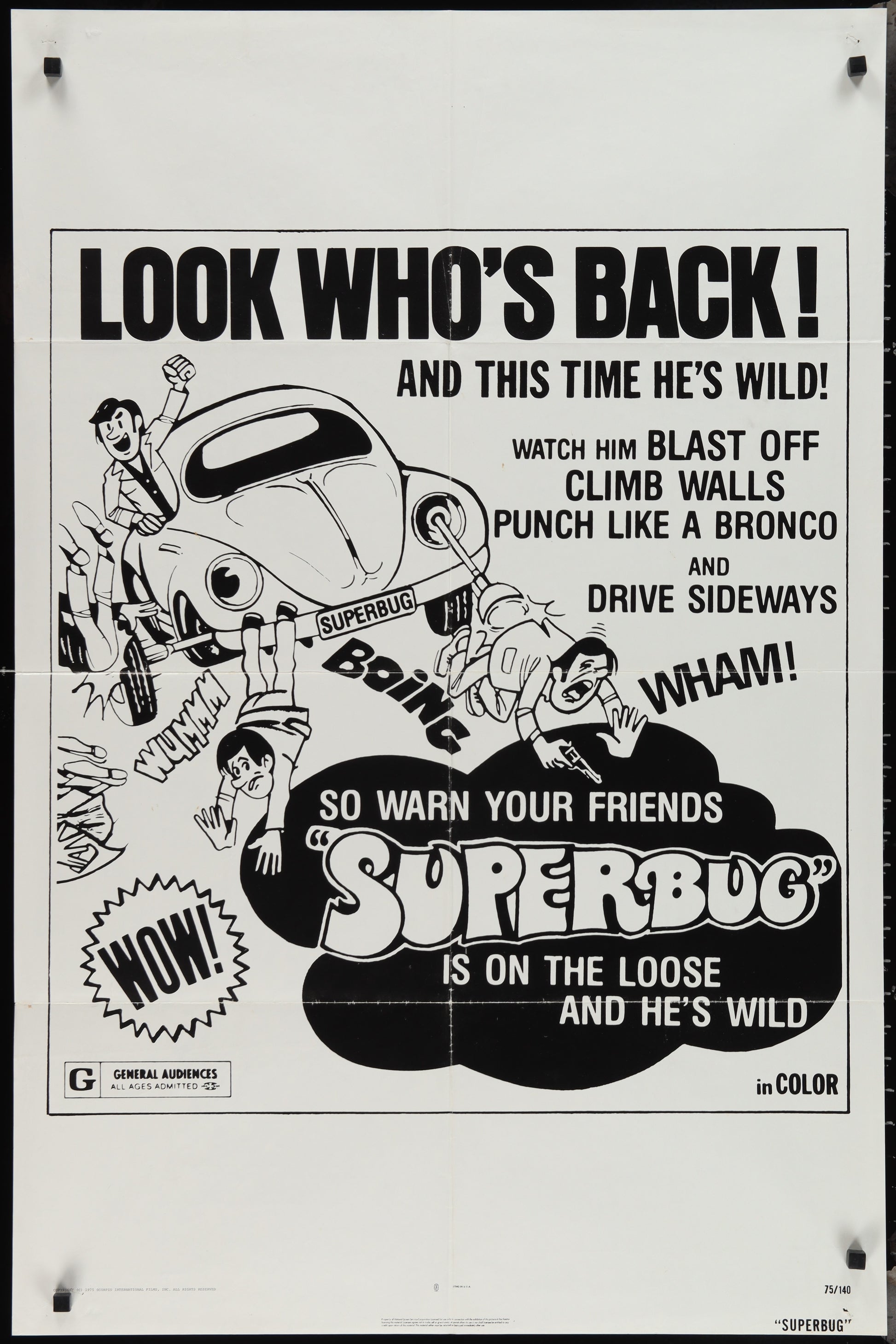 Superbug (1975 RR) Original US One Sheet Movie Poster
