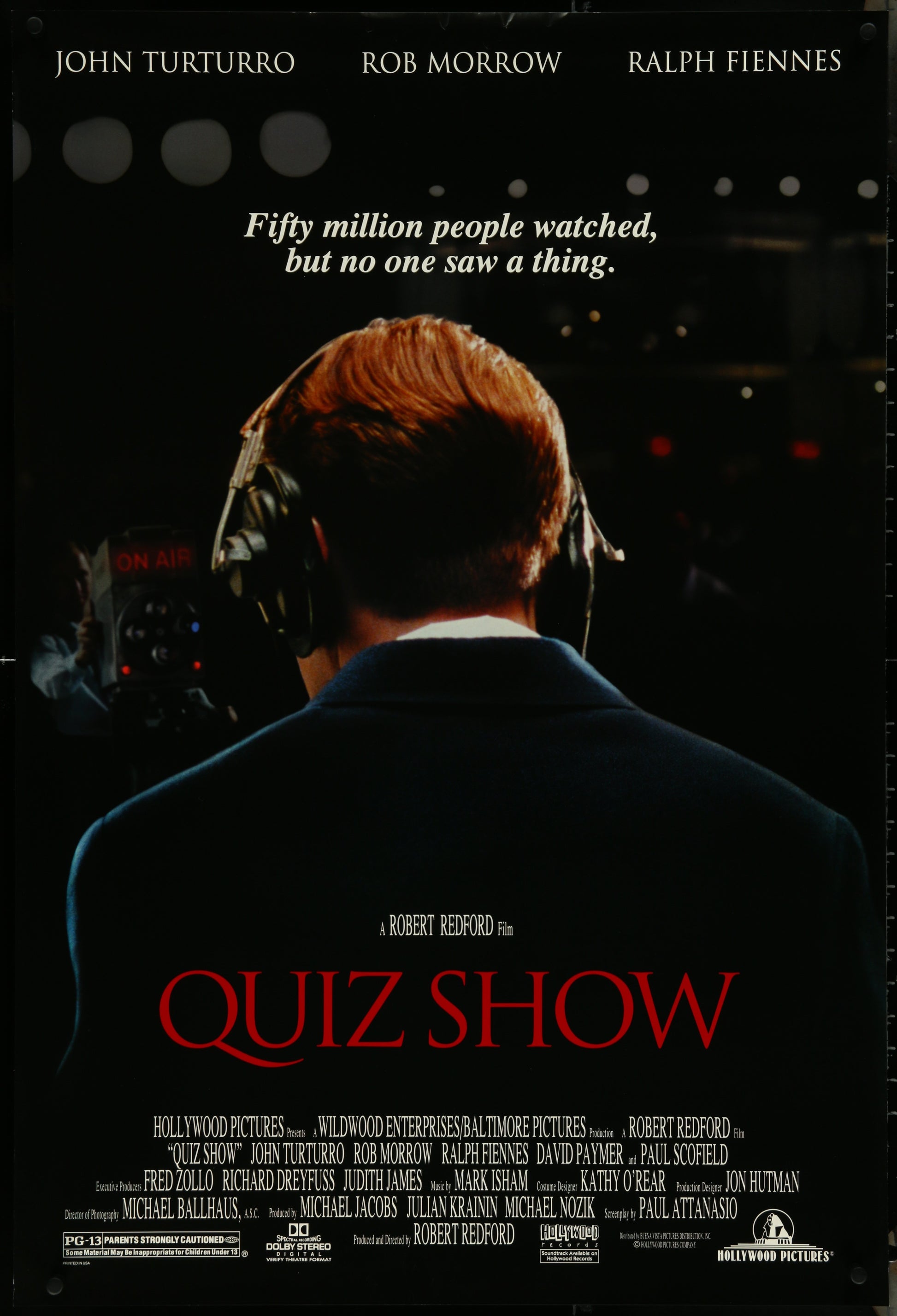 Quiz Show (1994) Original US One Sheet Movie Poster