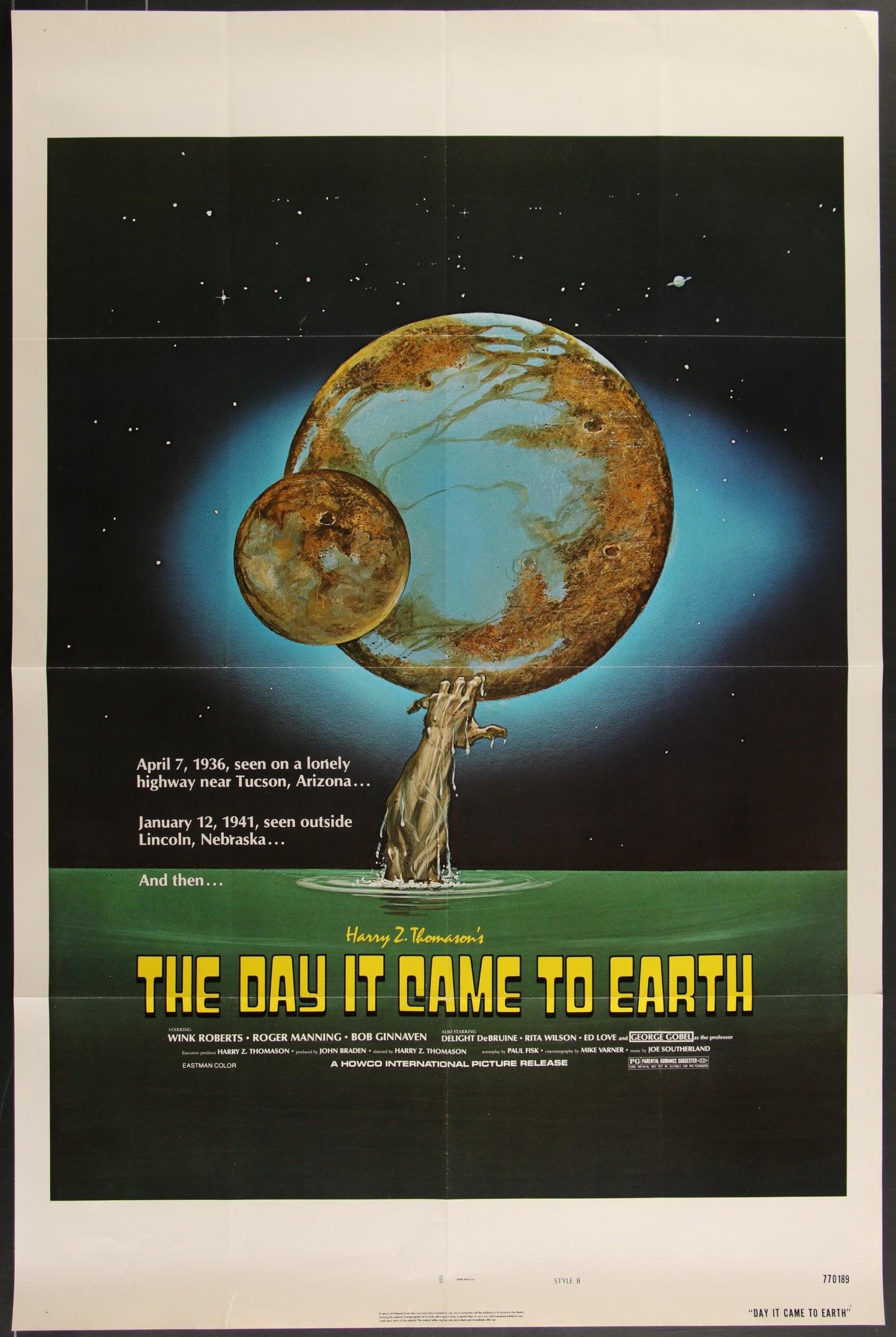 The Day It Came To Earth (1977) Original US One Sheet Movie Poster