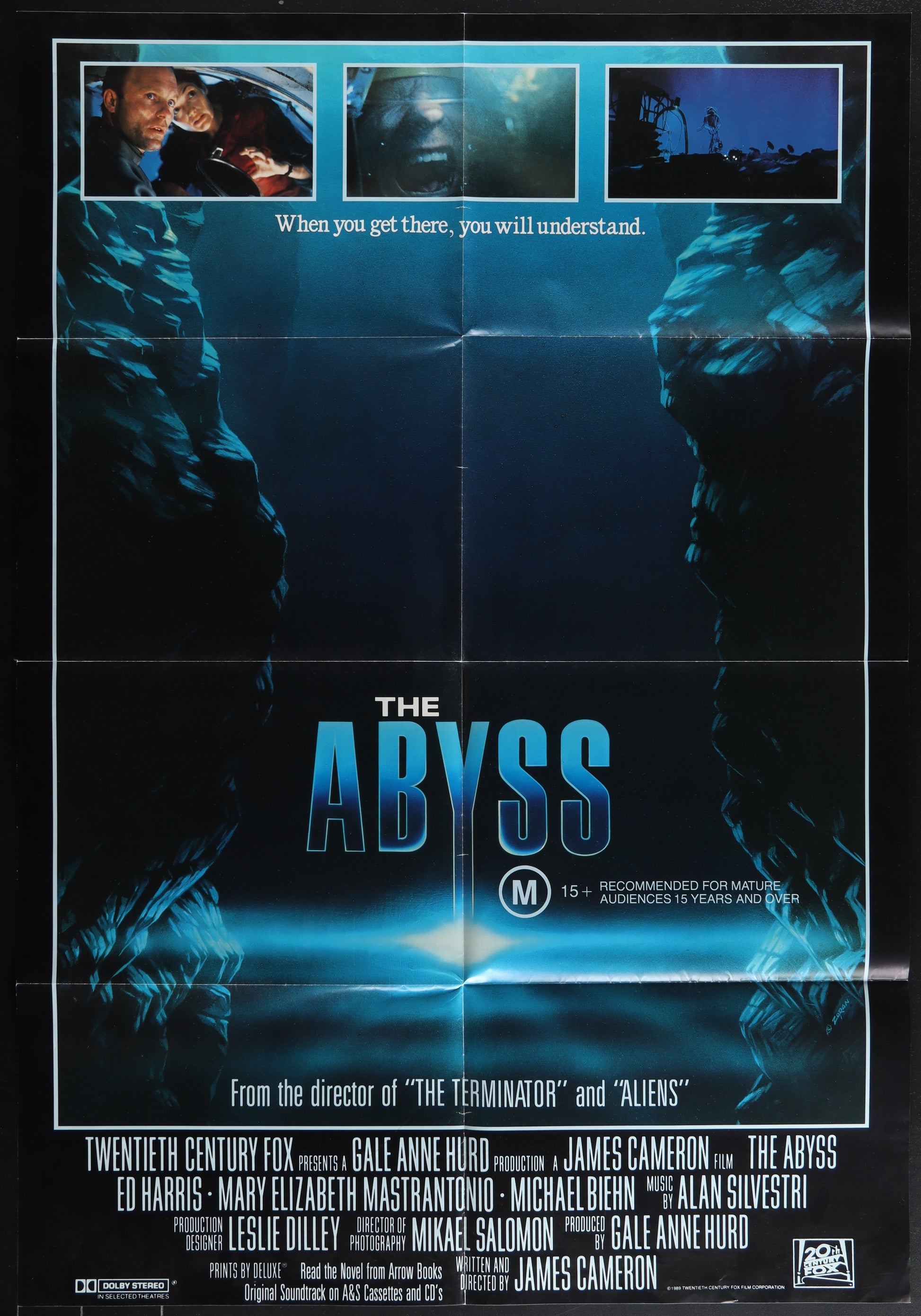 The Abyss (1989) Original Australian One Sheet Movie Poster