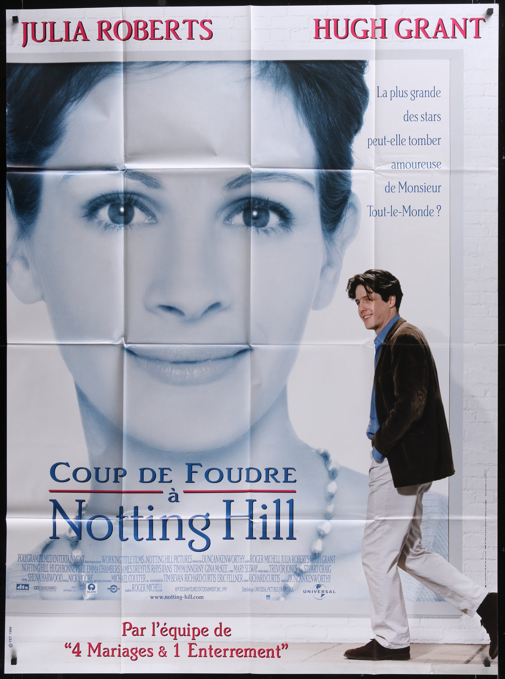 Notting Hill (1999) Original French One Panel Movie Poster