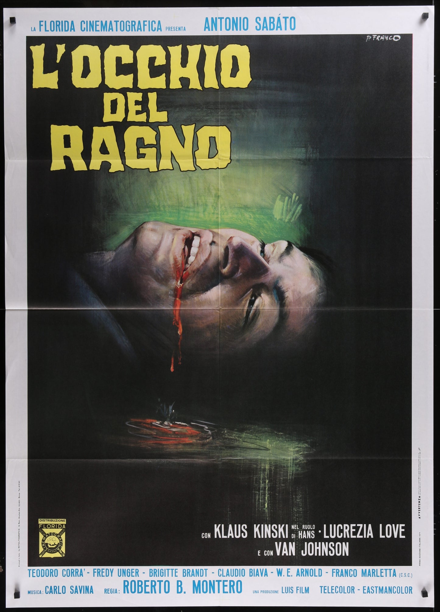 Eye Of the Spider (1971) Original Italian One Panel Movie Poster