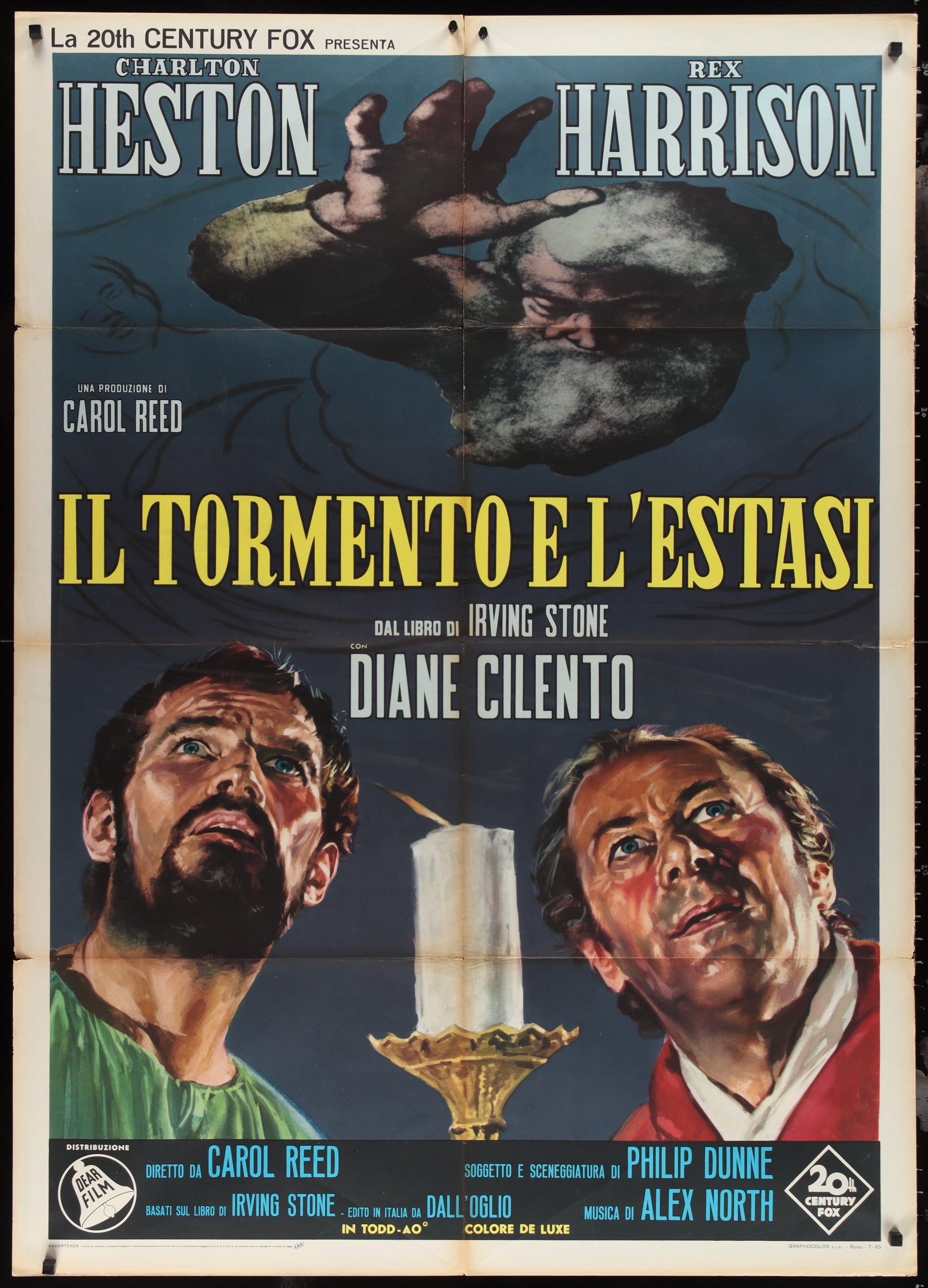 The Agony And The Ecstasy (1965) Original Italian One Panel Movie Poster