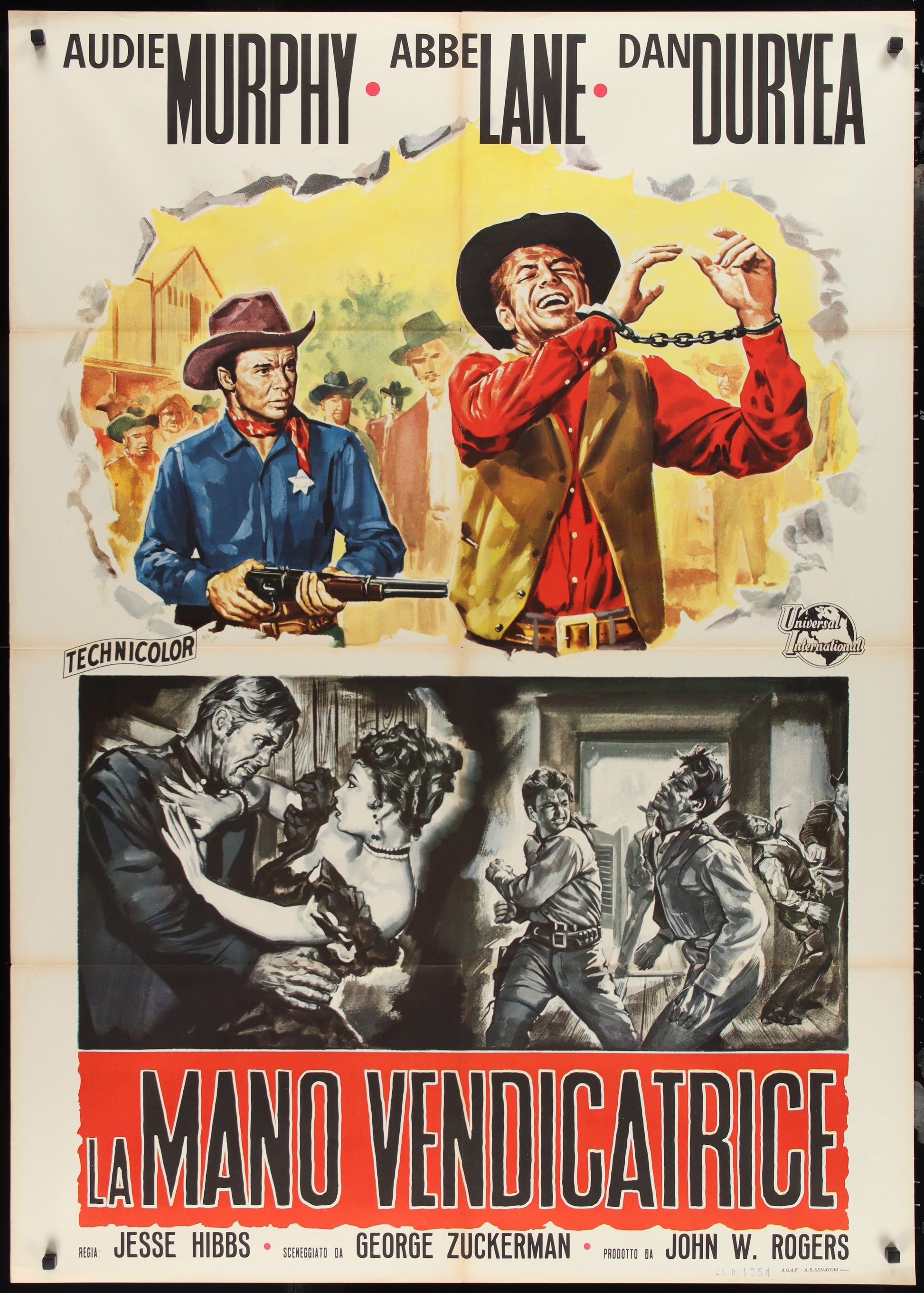 Ride Clear Of Diablo (1954) Original Italian One Panel Movie Poster