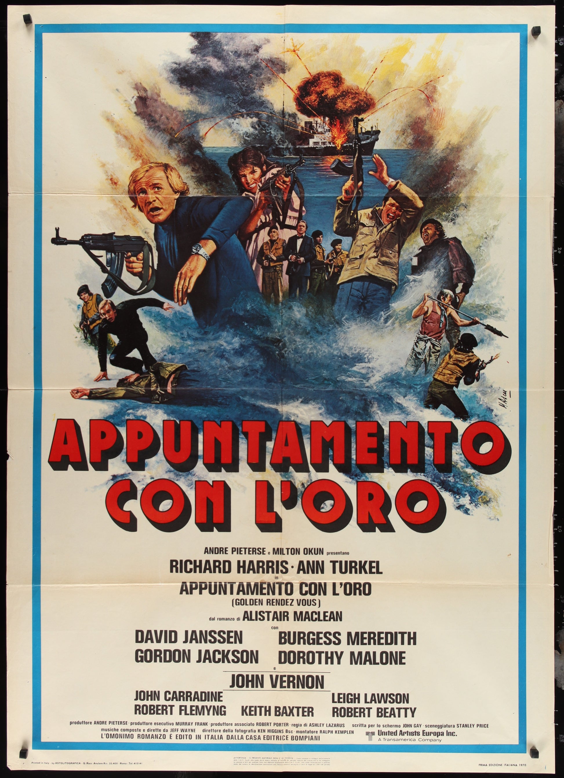 Golden Rendezvous (1978) Original Italian One Panel Movie Poster