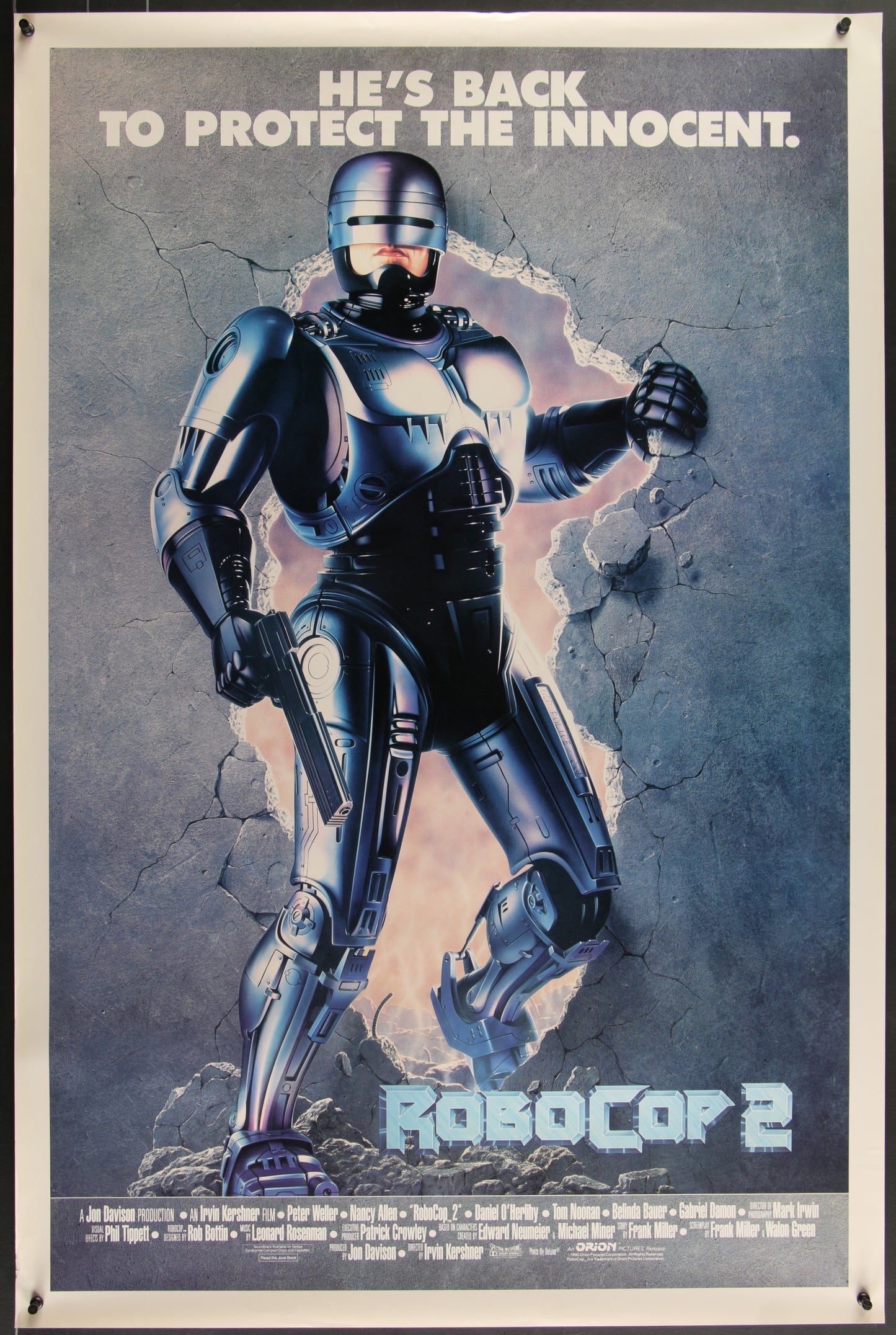 Robocop 2 (1990) Original US One Sheet Movie Poster 