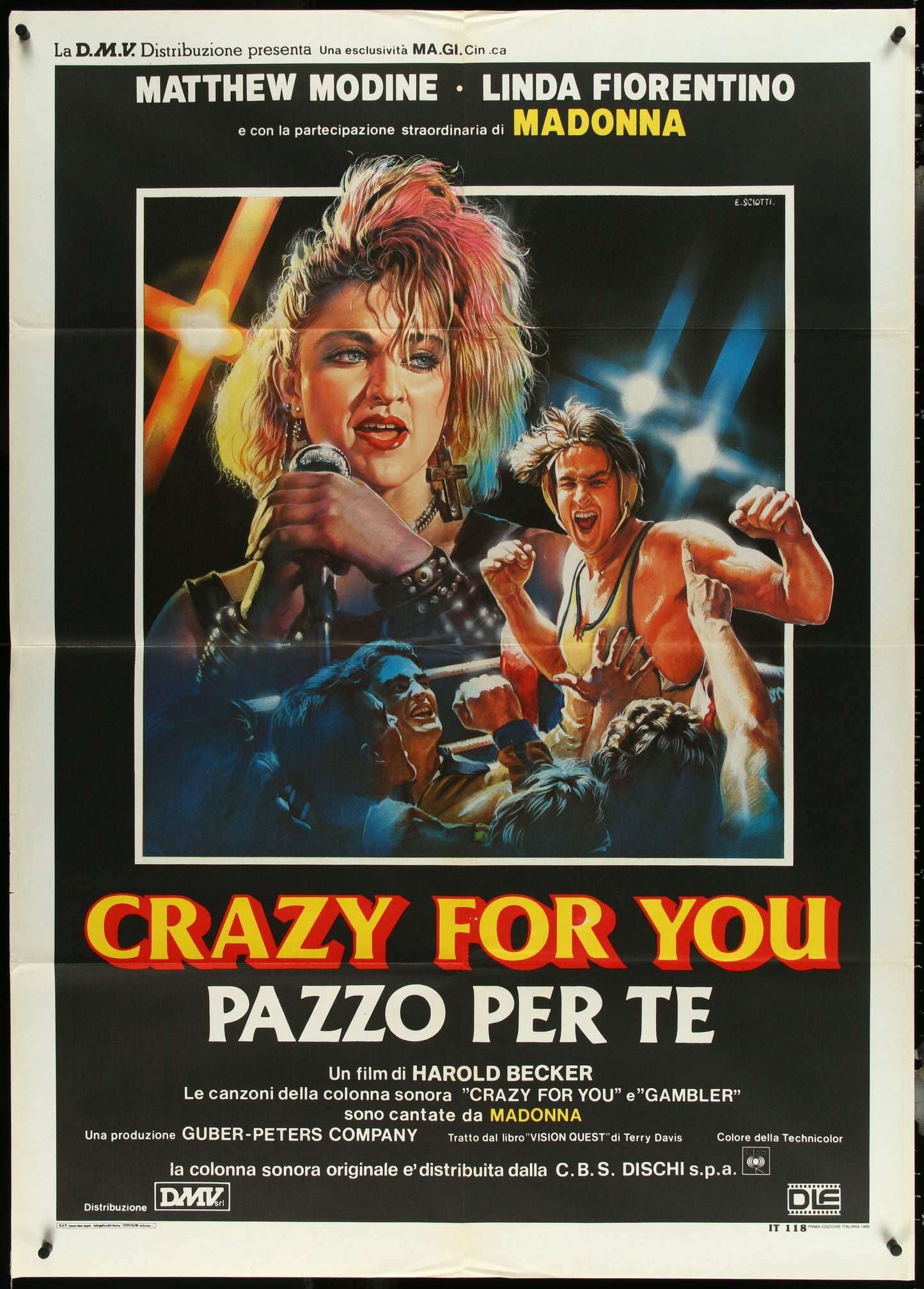 Crazy For You (1985) Original Italian One Panel Movie Poster