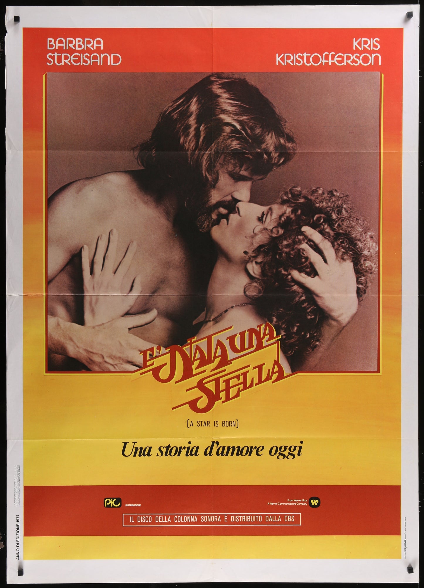 A Star Is Born (1977) Original Italian One Panel Movie Poster