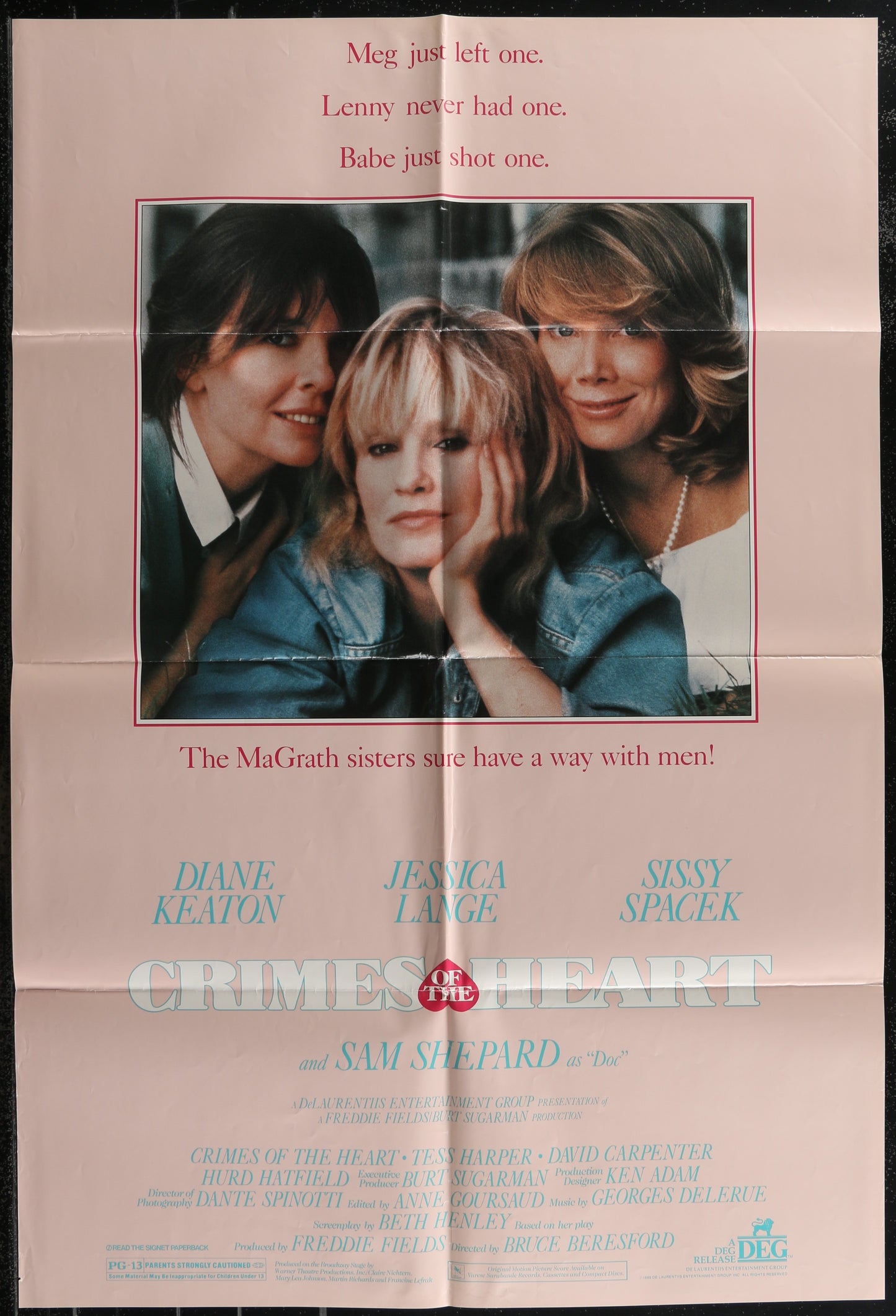 Crimes Of The Heart (1986) Original US One Sheet Movie Poster