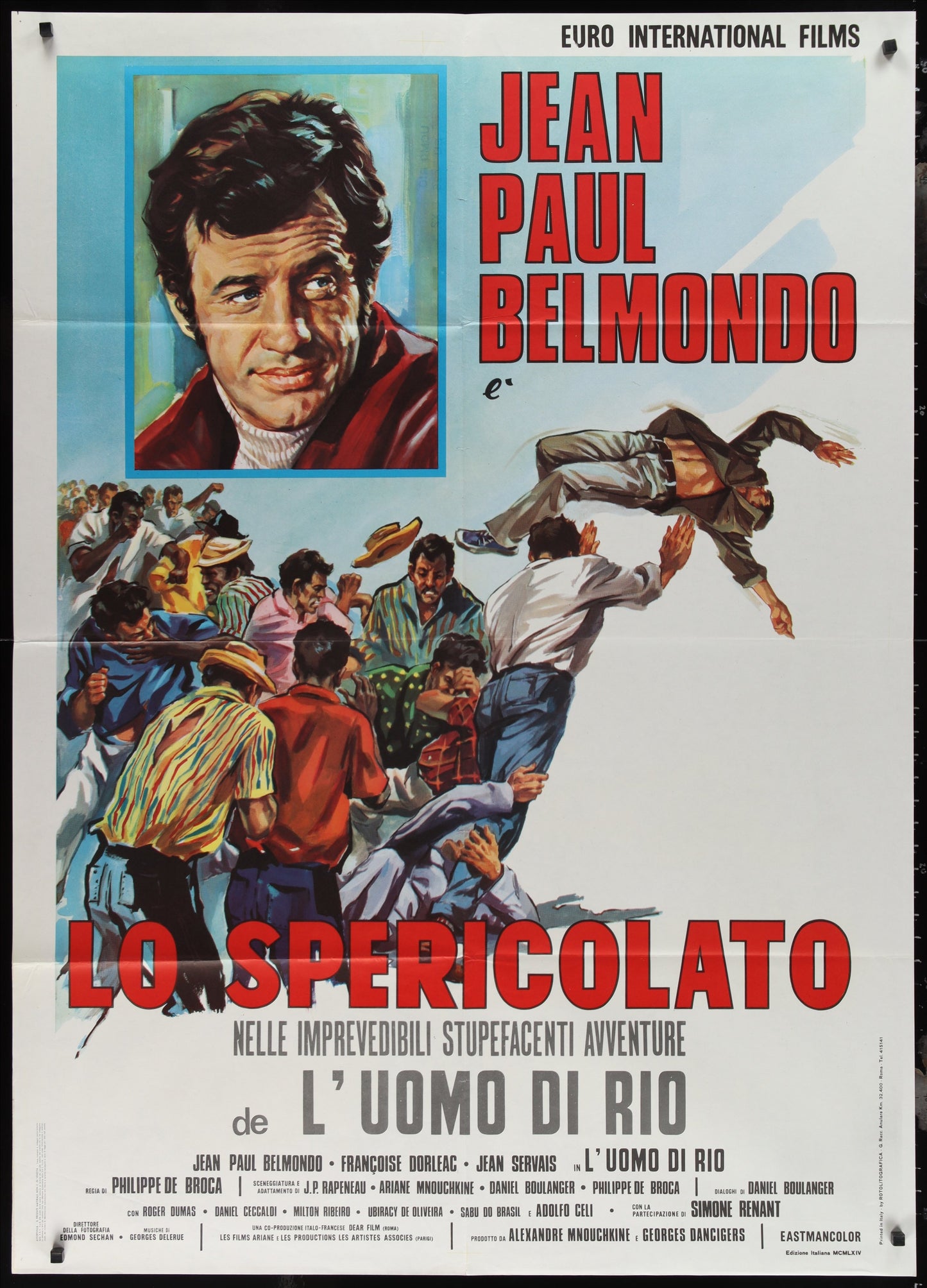 That Man From Rio (1970s RR) Original Italian One Panel Movie Poster