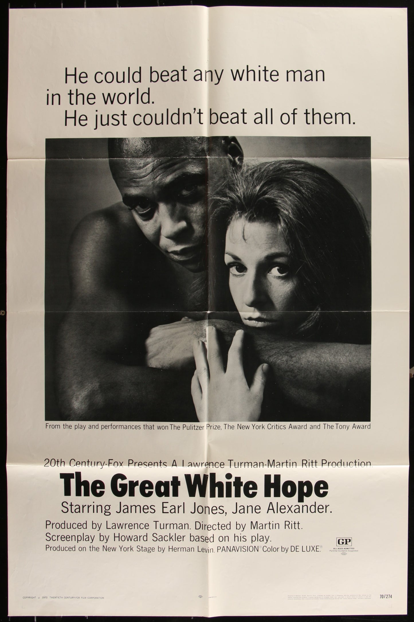 The Great White Hope (1970) Original US One Sheet Movie Poster