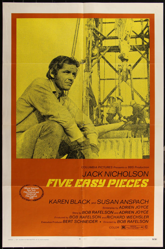 Five Easy Pieces (1970) Original US One Sheet Movie Poster