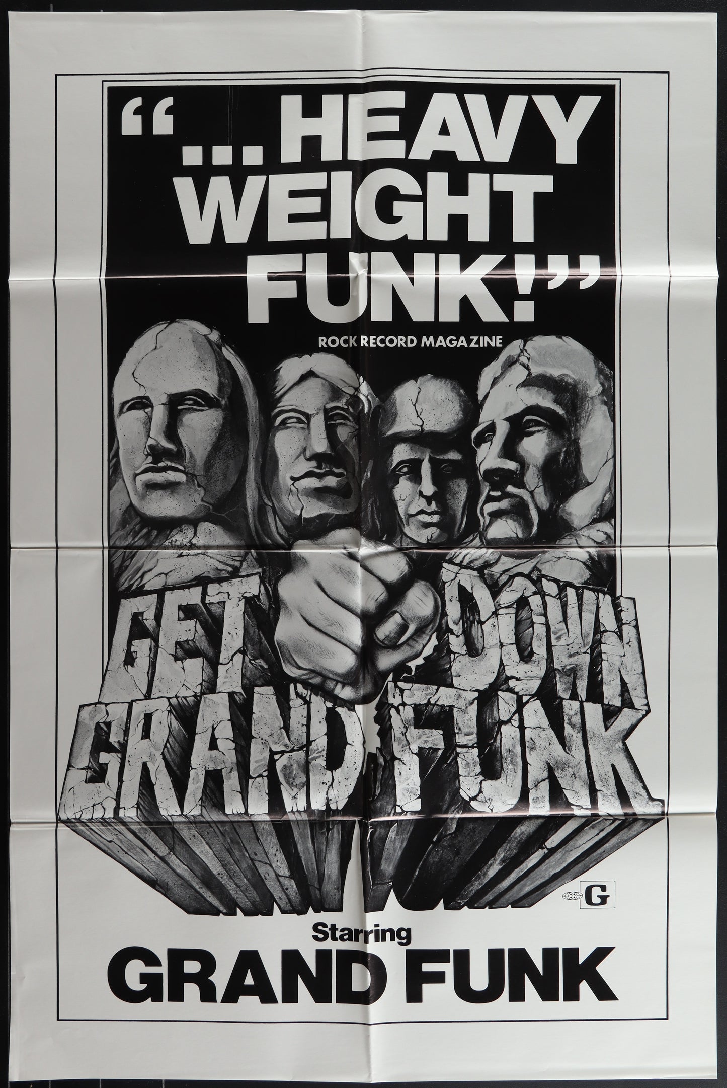 Get Down Grand Funk (1970s? Re-Release) Original US One Sheet Movie Poster