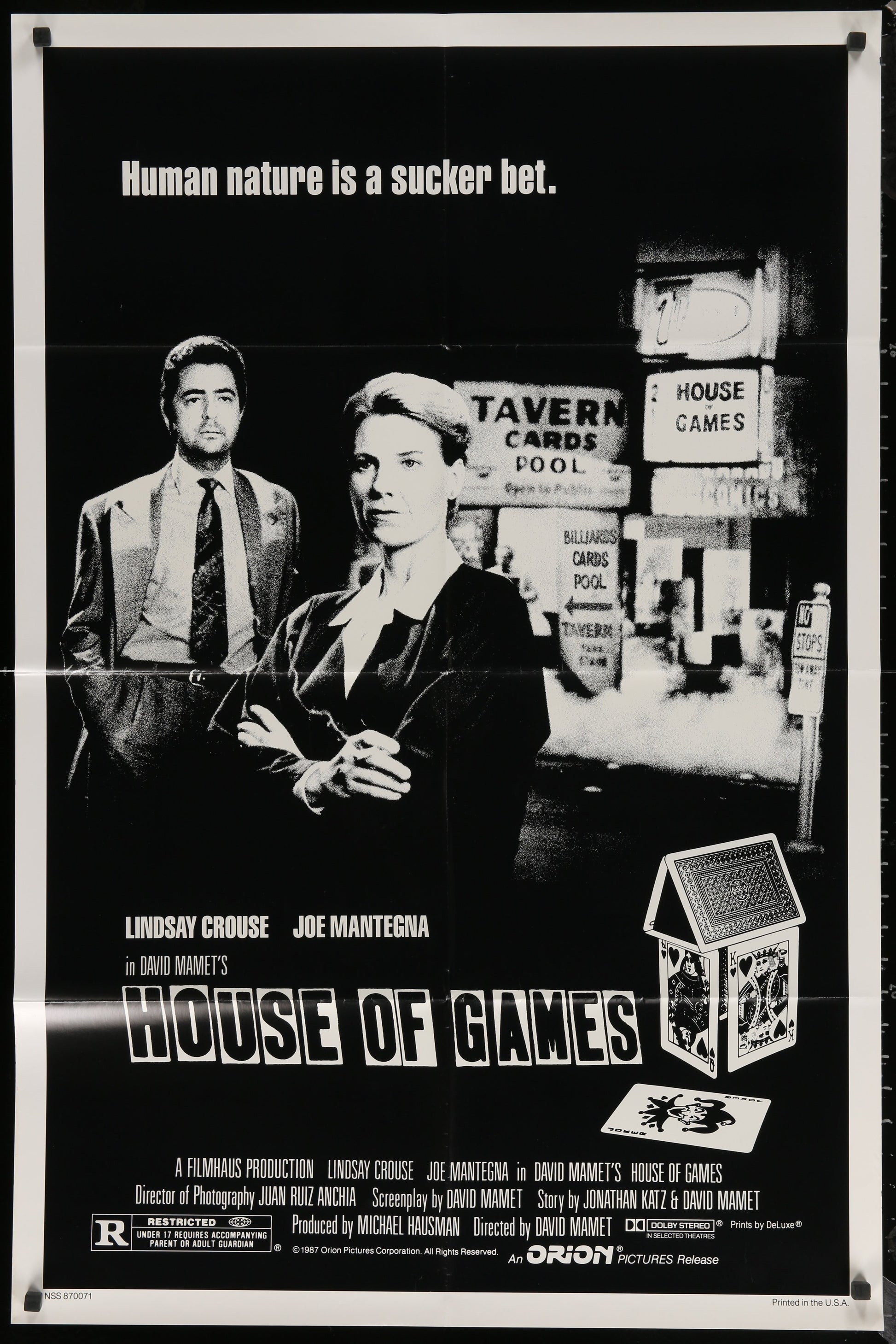 House Of Games (1987) Original US One Sheet Movie Poster