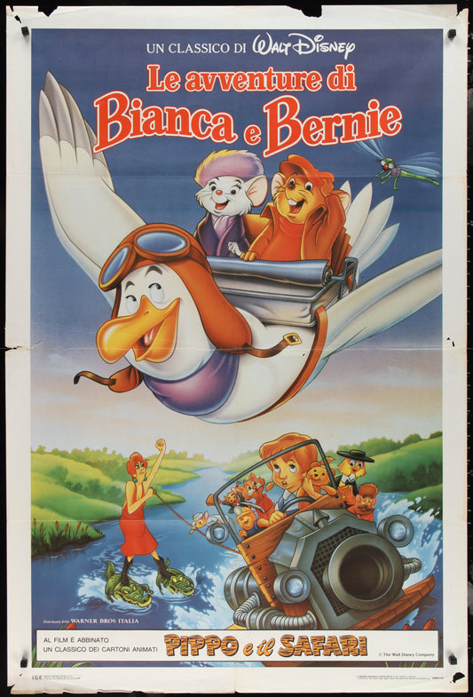 The Rescuers (1990s RR) Original Italian One Panel Movie Poster